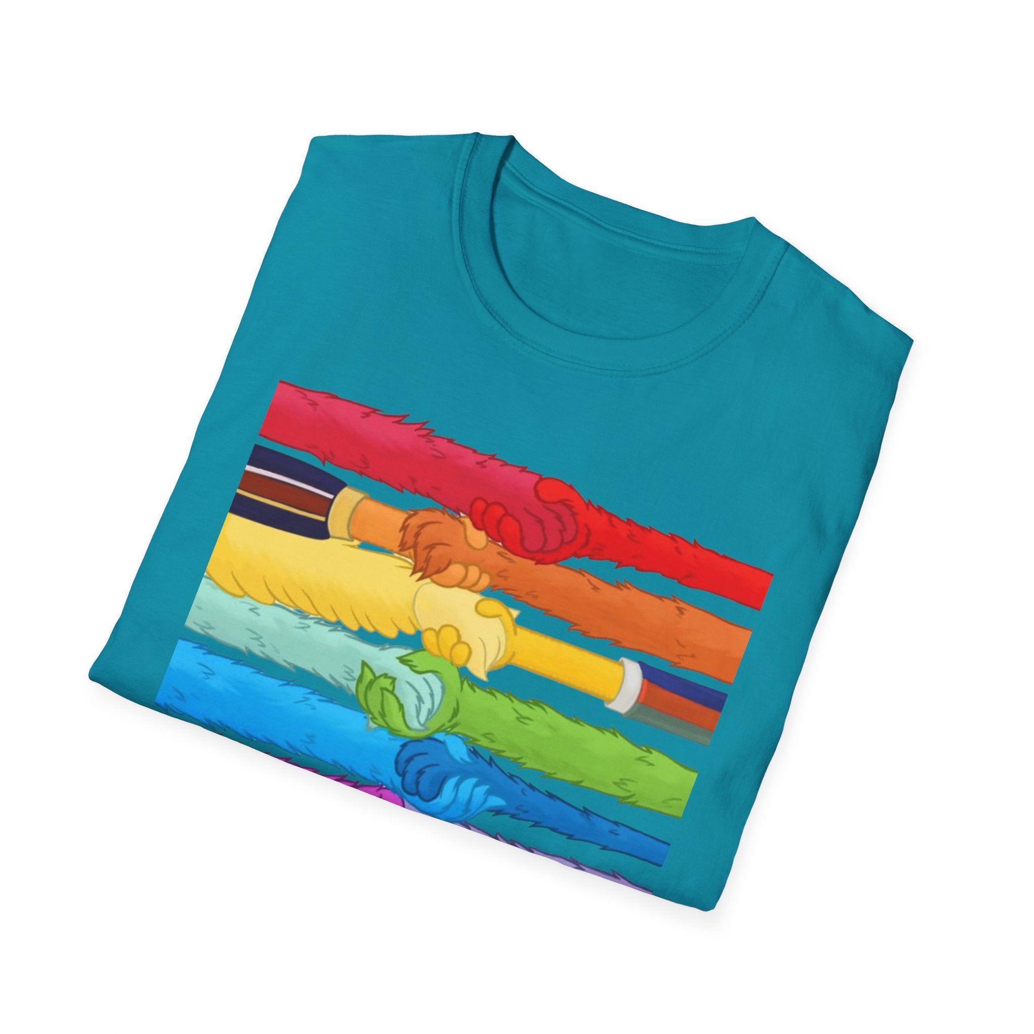 Pride Unity T-Shirt, Unisex Graphic Tee, LGBTQ+ Pride Shirt, Colorful Equality Apparel, Rainbow Friendship Tee, Support & Celebrate