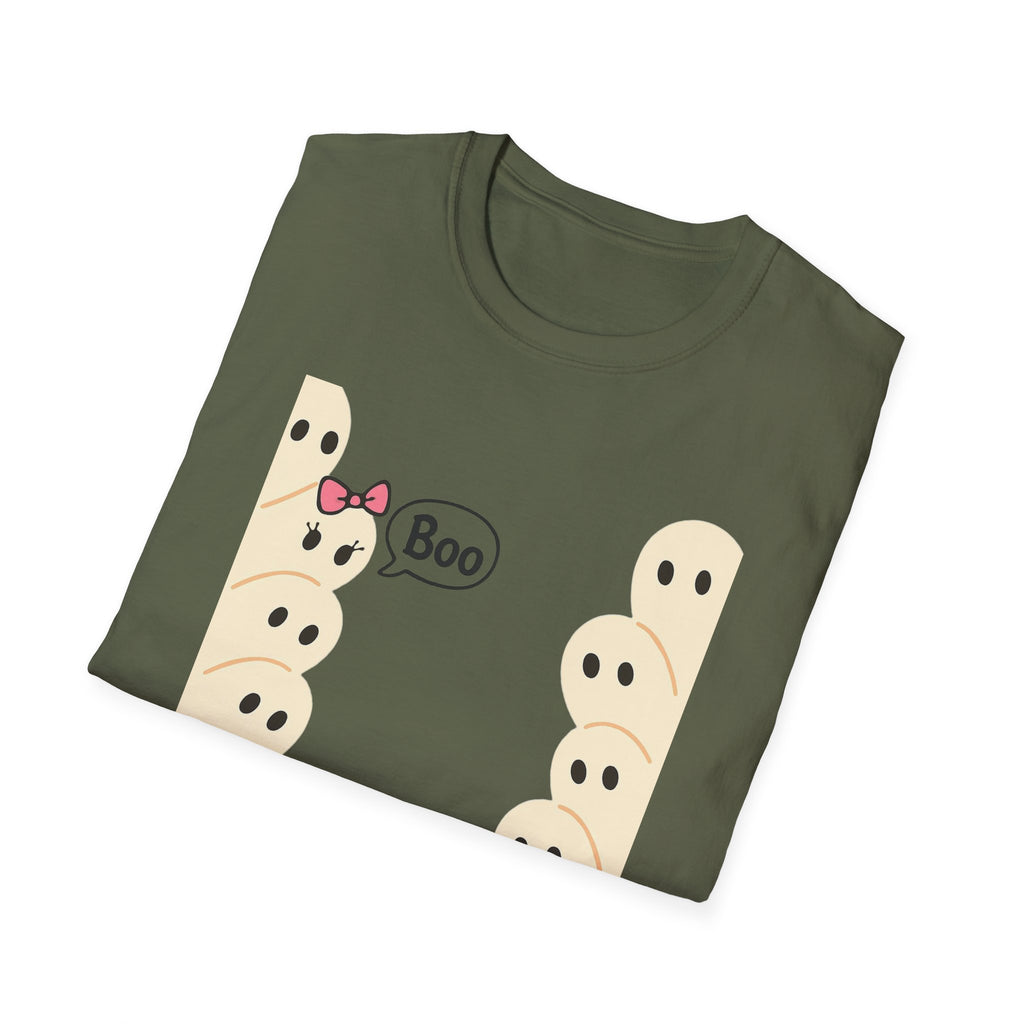 Spooky Ghost Boo Bow Cute Halloween Unisex T-Shirt, Halloween Shirt, Ghost Costume, Halloween Party Shirt, Spooky Tee, Cute Halloween Top
