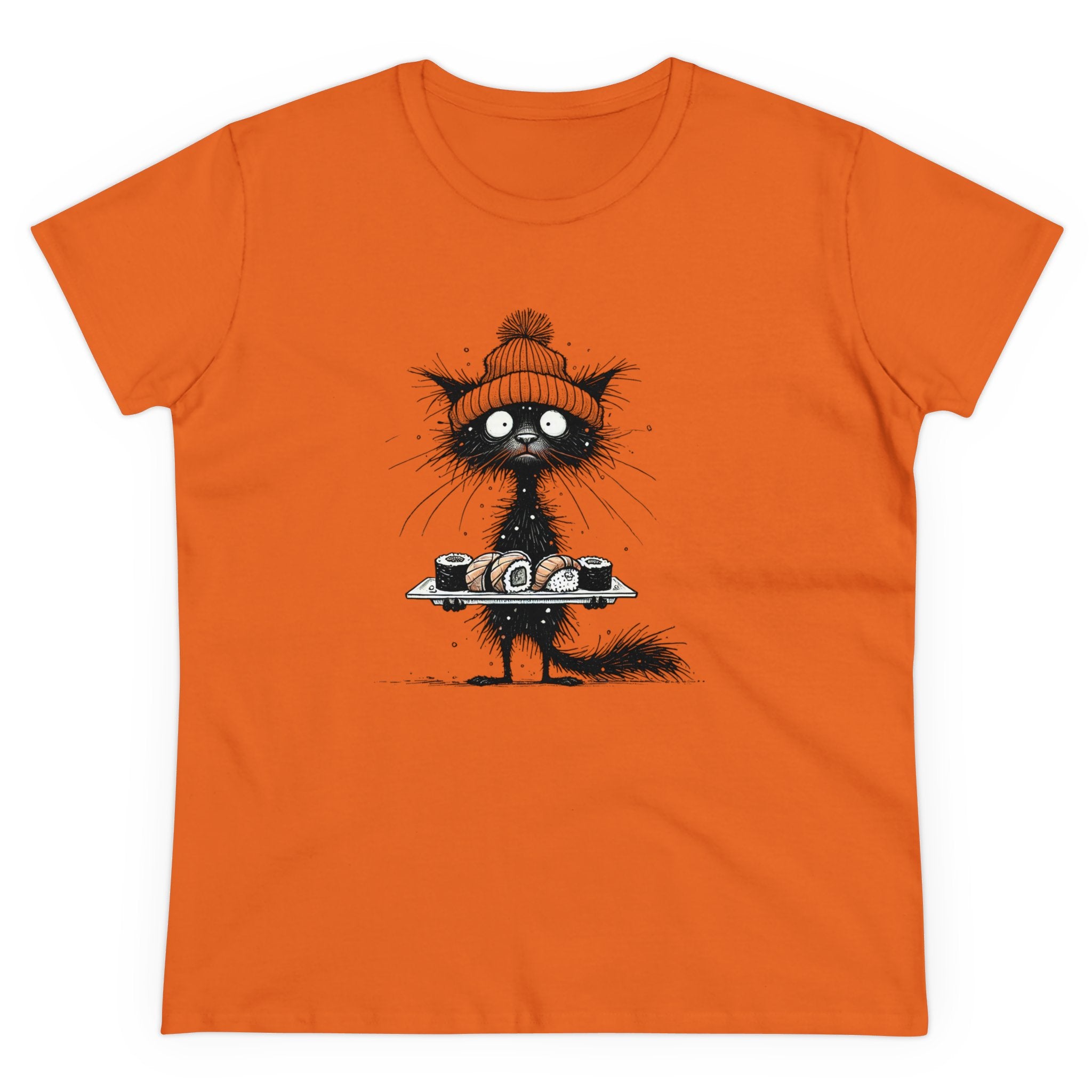 Sushi Cat Tee, Cute Cat Shirt, Funny Animal T-Shirt, Women's Graphic Tee, Kawaii Cat Top, Japanese Food Lover Gift