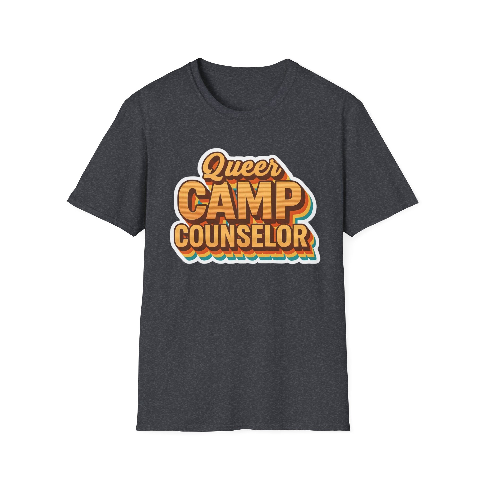 Queer Camp Counselor T-Shirt, LGBTQ Pride Tee, Rainbow Graphic Shirt, Summer Camp Theme Top, Gender Neutral Clothing Ptown carnival
