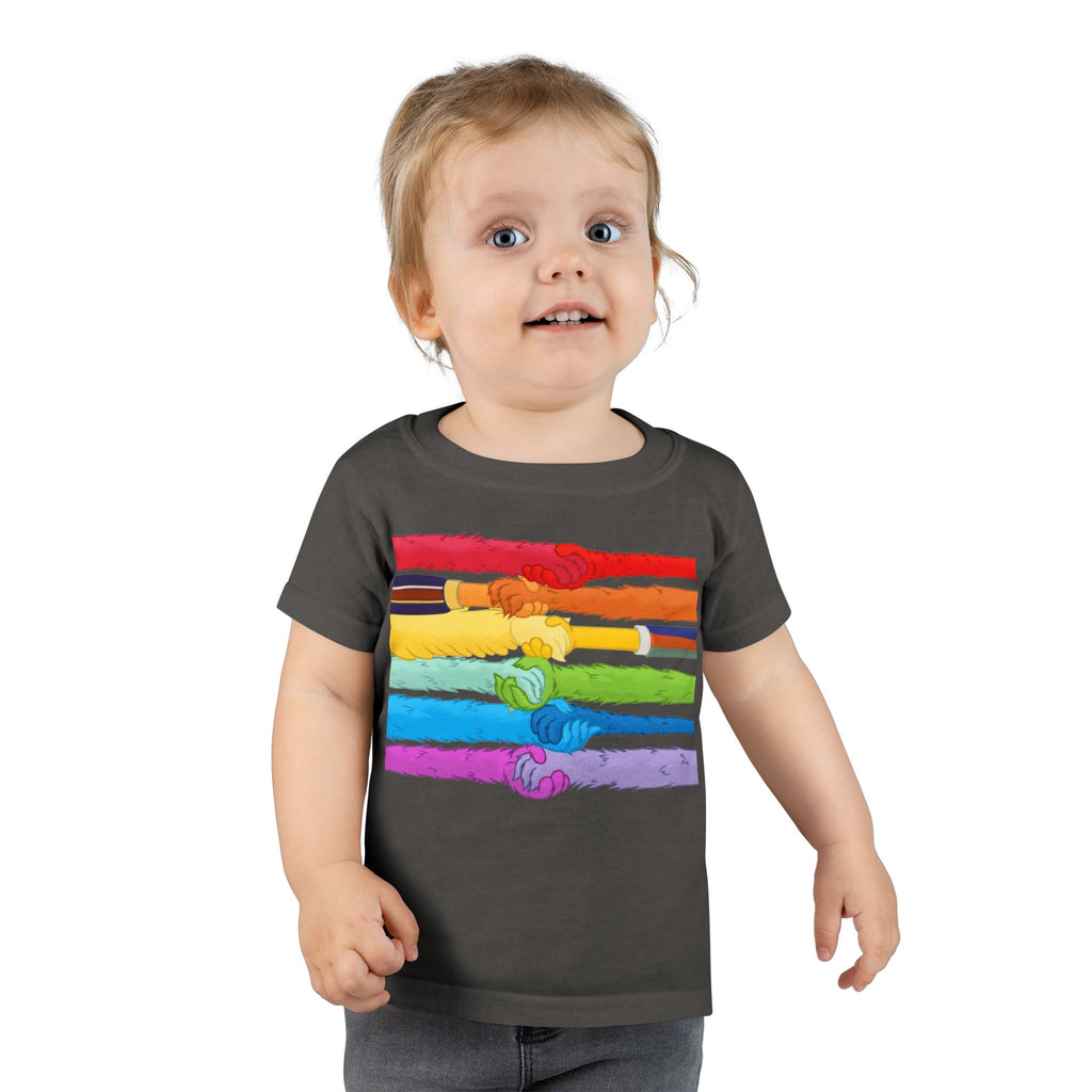 Rainbow Unity Toddler T-Shirt, Pride Tee, Kids Equality Shirt, Colorful Love Top, LGBTQ+ Support Apparel, Cute Gift for Toddlers