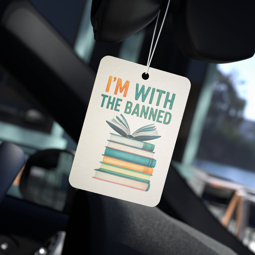 Car Air Freshener — “I’m With The Banned” Book-Lover Scent Tag