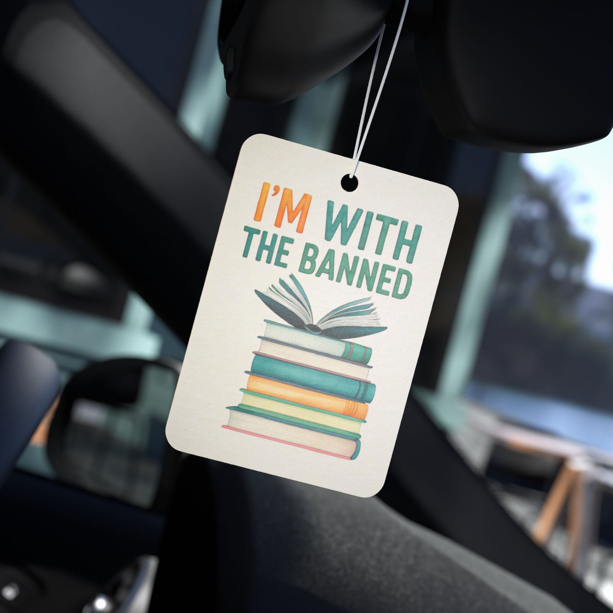 Car Air Freshener — “I’m With The Banned” Book-Lover Scent Tag