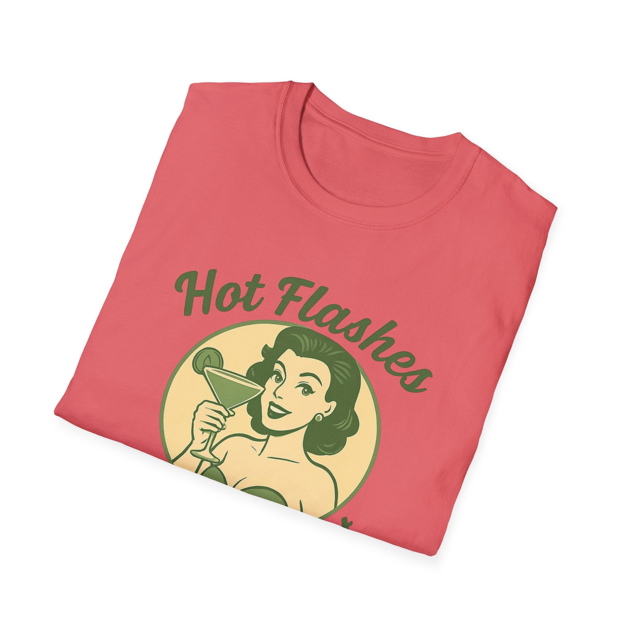 Menopause Life Change Gifts for Her Unisex Softstyle T-Shirt, Hot Flashes Cold Heart, Funny Menopausal Shirt, Gift for Women, Comfortable