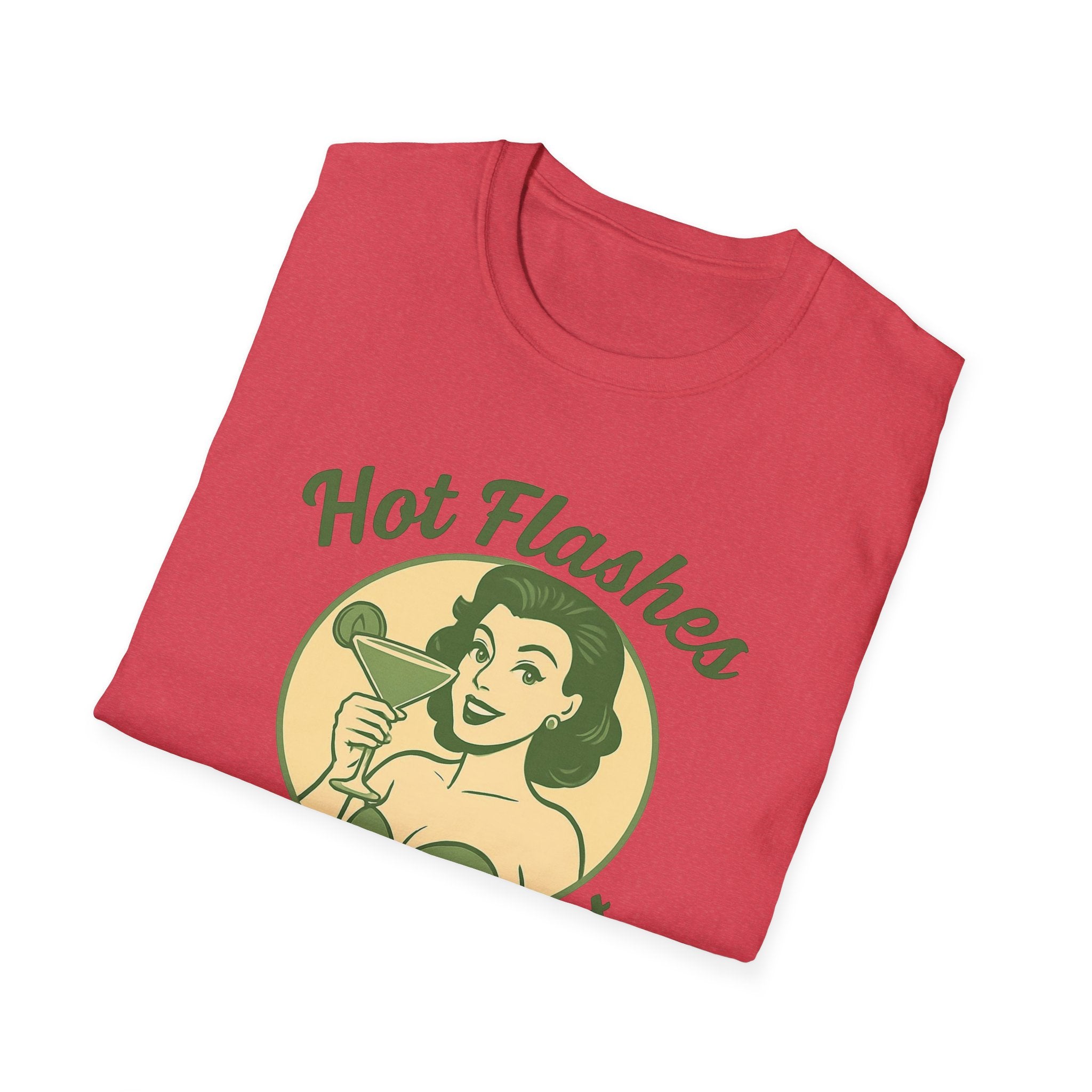 Menopause Life Change Gifts for Her Unisex Softstyle T-Shirt, Hot Flashes Cold Heart, Funny Menopausal Shirt, Gift for Women, Comfortable