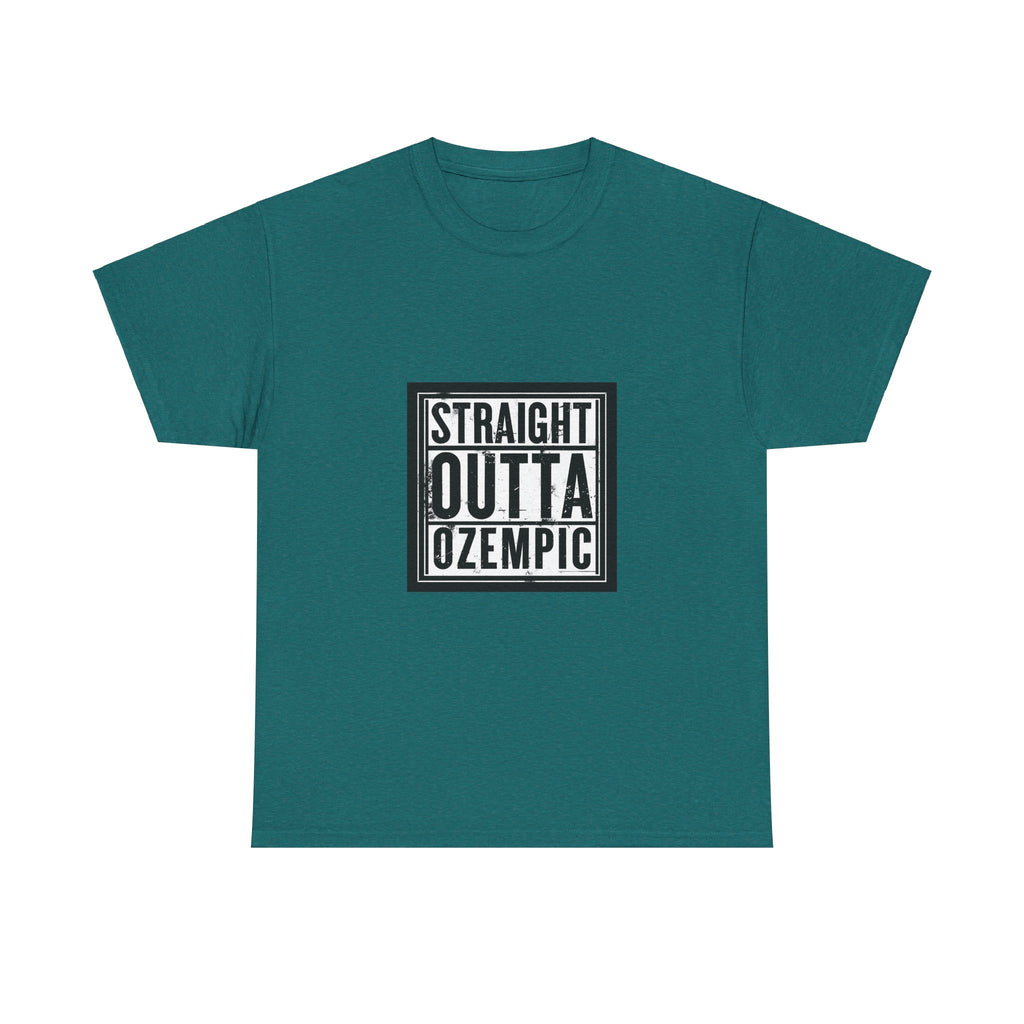 Unisex Tee, Funny Straight Outta Ozempic Design, Sarcastic Graphic Tee, Humor T-Shirt, Health Gift, Medication Joke Shirt