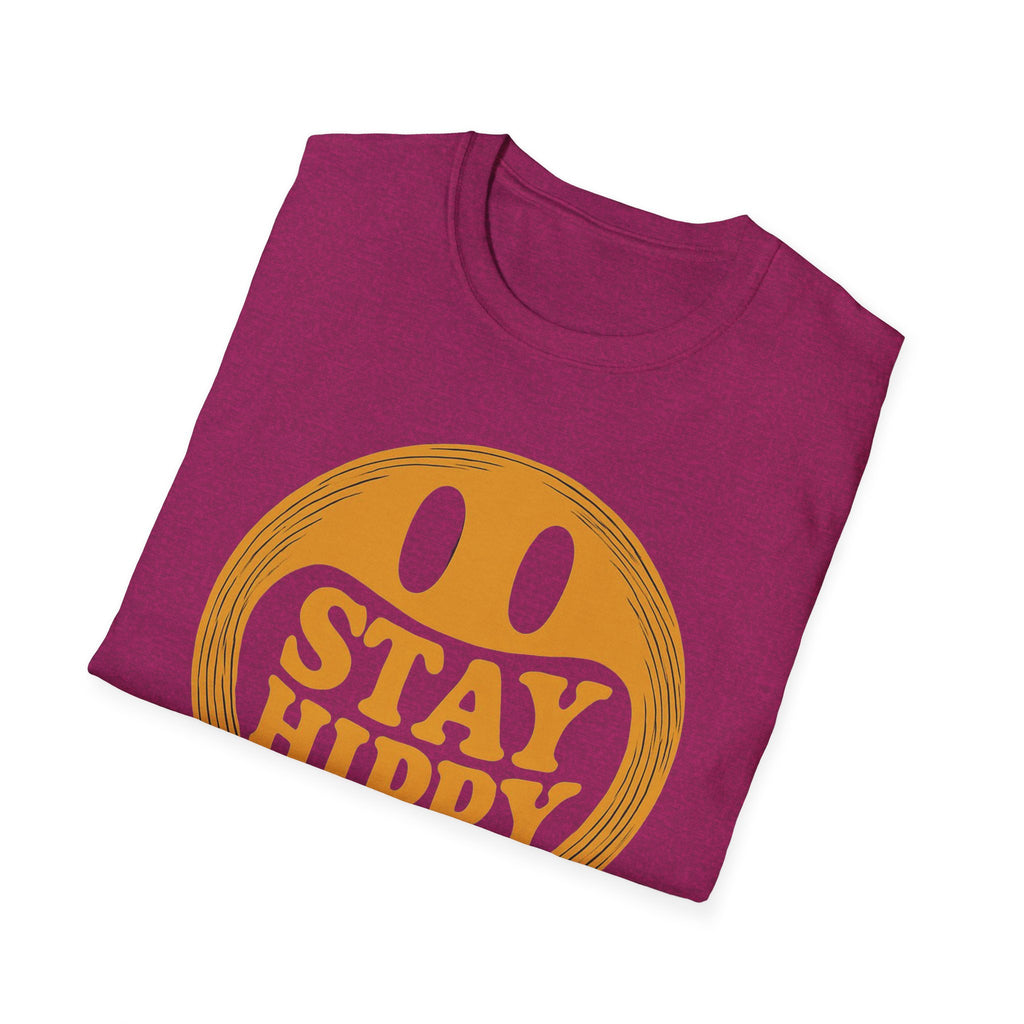 Stay Hippy Stay Happy Unisex T-Shirt, Hippie Graphic Tee, Positive Vibes Shirt, Bohemian Clothing, Festival Attire boho