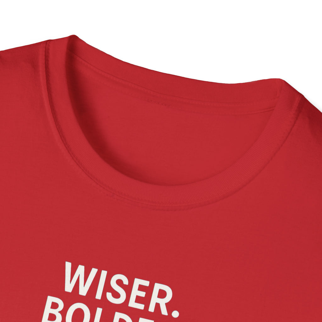 Menopause Transformation Unisex Softstyle T-Shirt, Wiser Bolder Hotter Literally, Hot Flash Tee, Gift for Women, Funny Menopausal Shirt