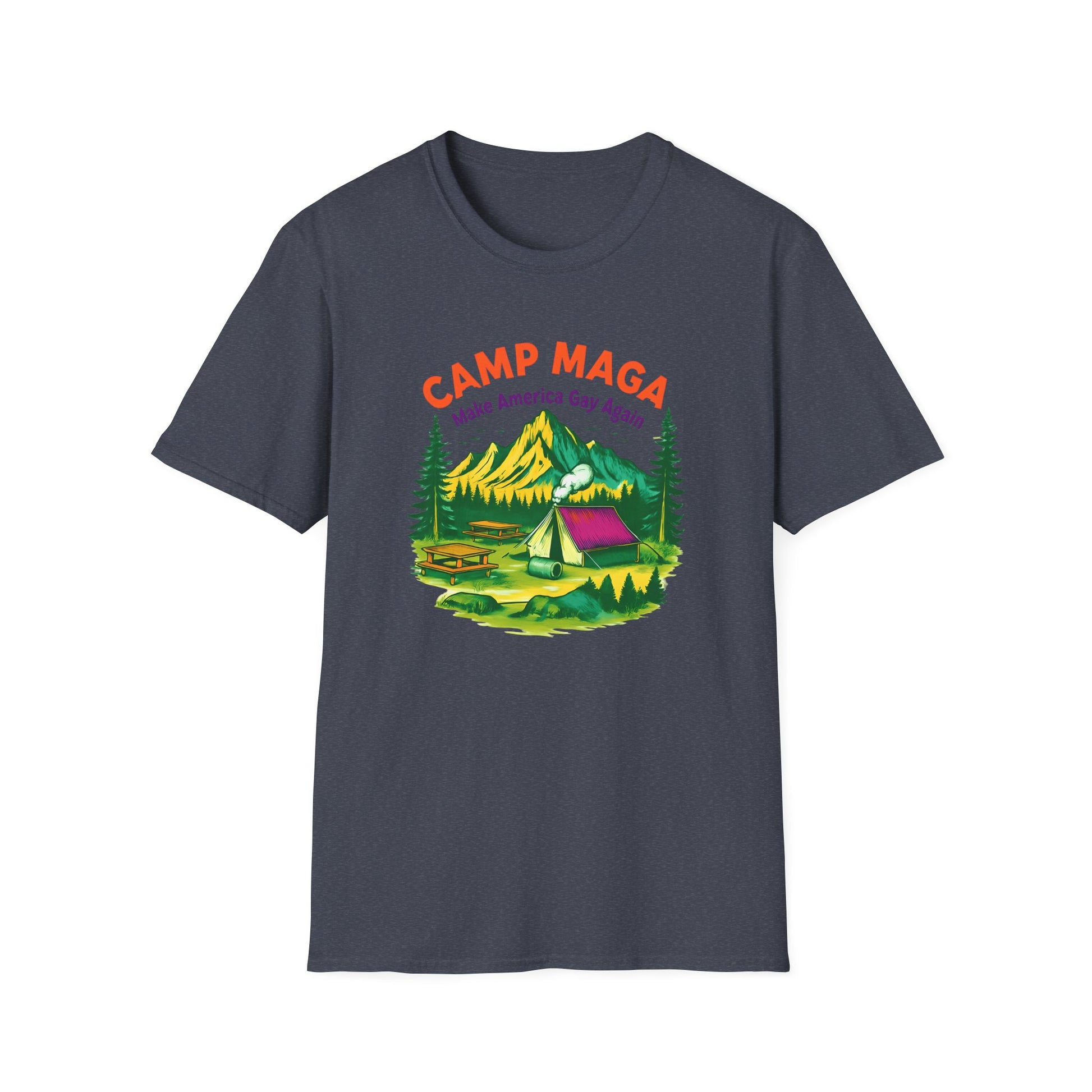 Camp MAGA Unisex make America gay again carnival Softstyle T-Shirt - Make America Gay Again, LGBTQ Pride Shirt, Camping Tee, Gift for [...]