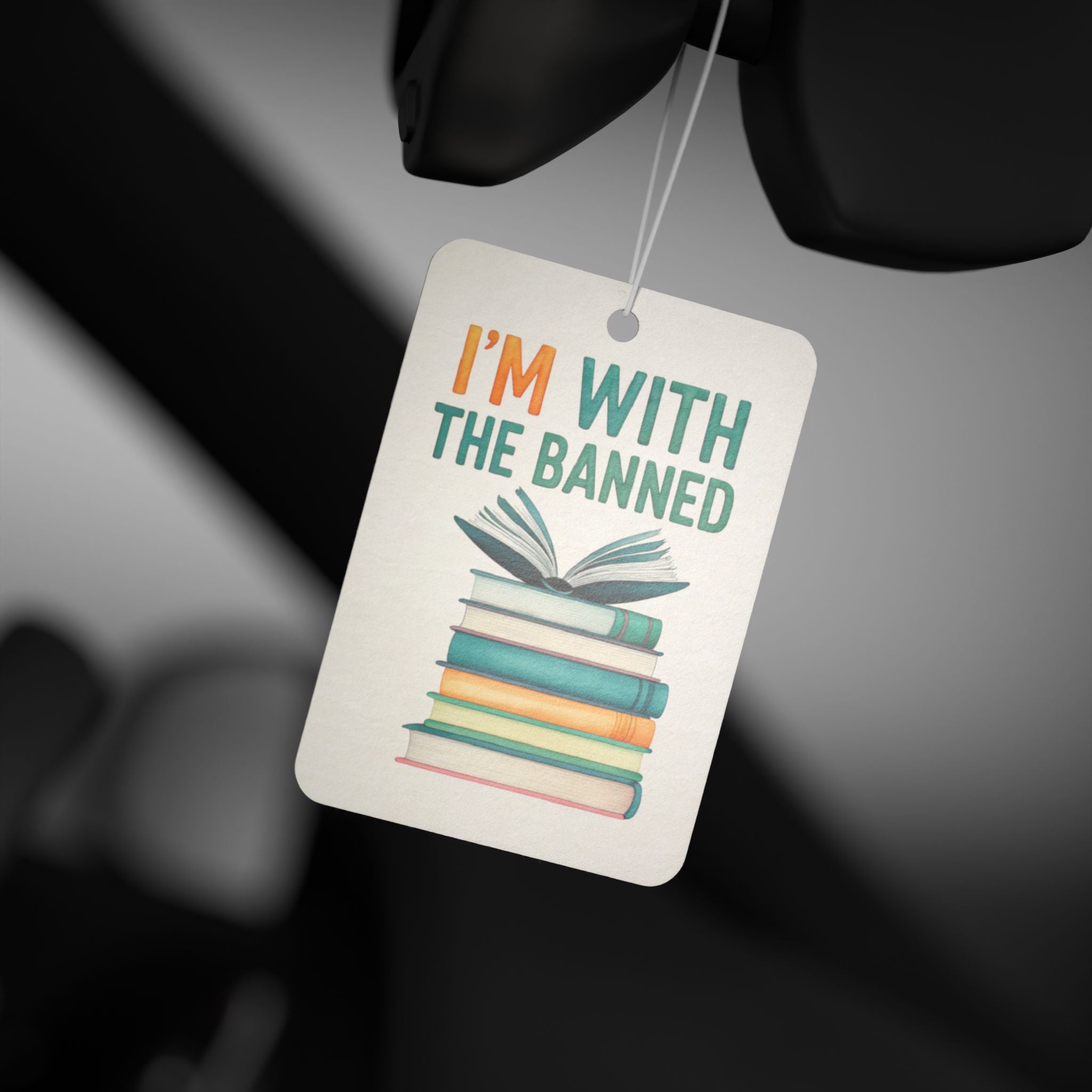 Car Air Freshener — “I’m With The Banned” Book-Lover Scent Tag