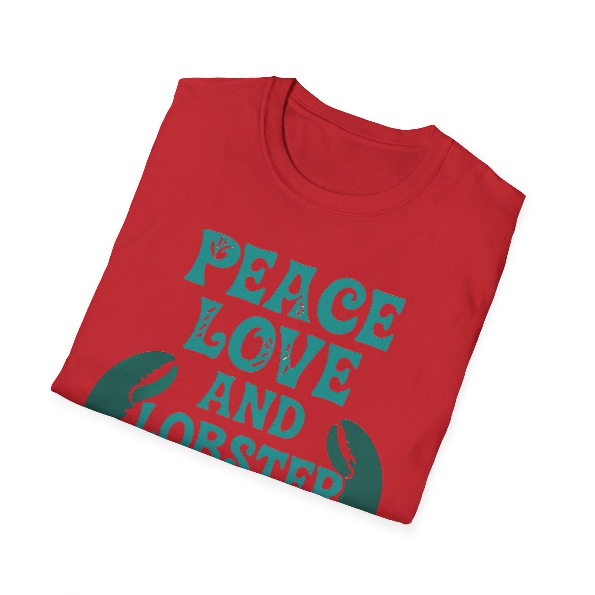 Peace, Love, and Lobster Rolls T-Shirt | Unisex Softstyle Tee for Seafood Lovers, Casual Summer Wear, Beach Days, Gifts, BBQs