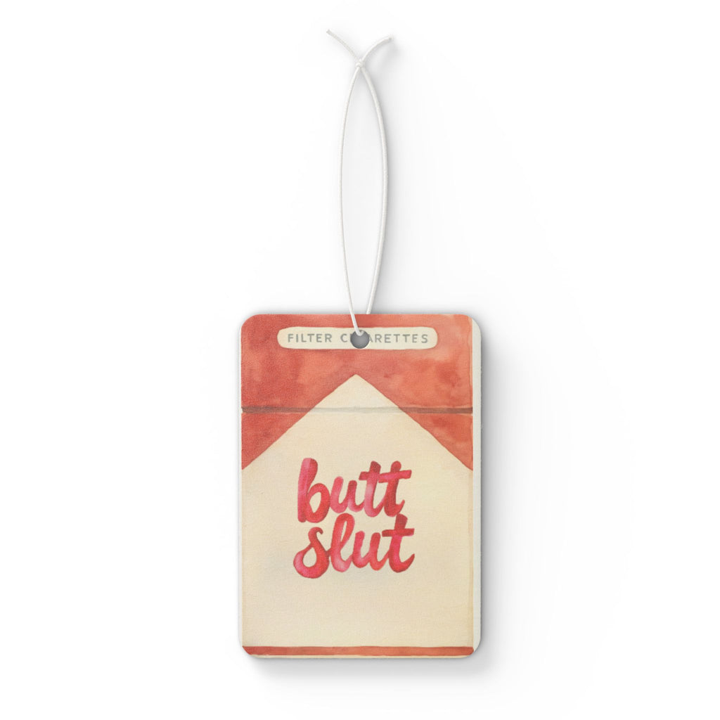 Novelty Car Air Freshener — "Butt Slut" Retro Cigarette Pack Design