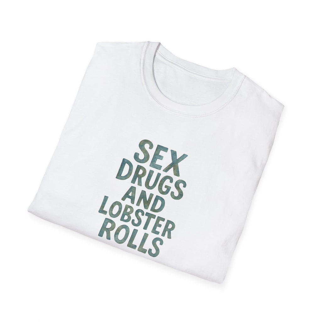 Seafood Love Her Gift Unisex Softstyle T-Shirt, Lobster Roll Tee, Beach Lover Shirt, Summertime Apparel, Funny Foodie Top