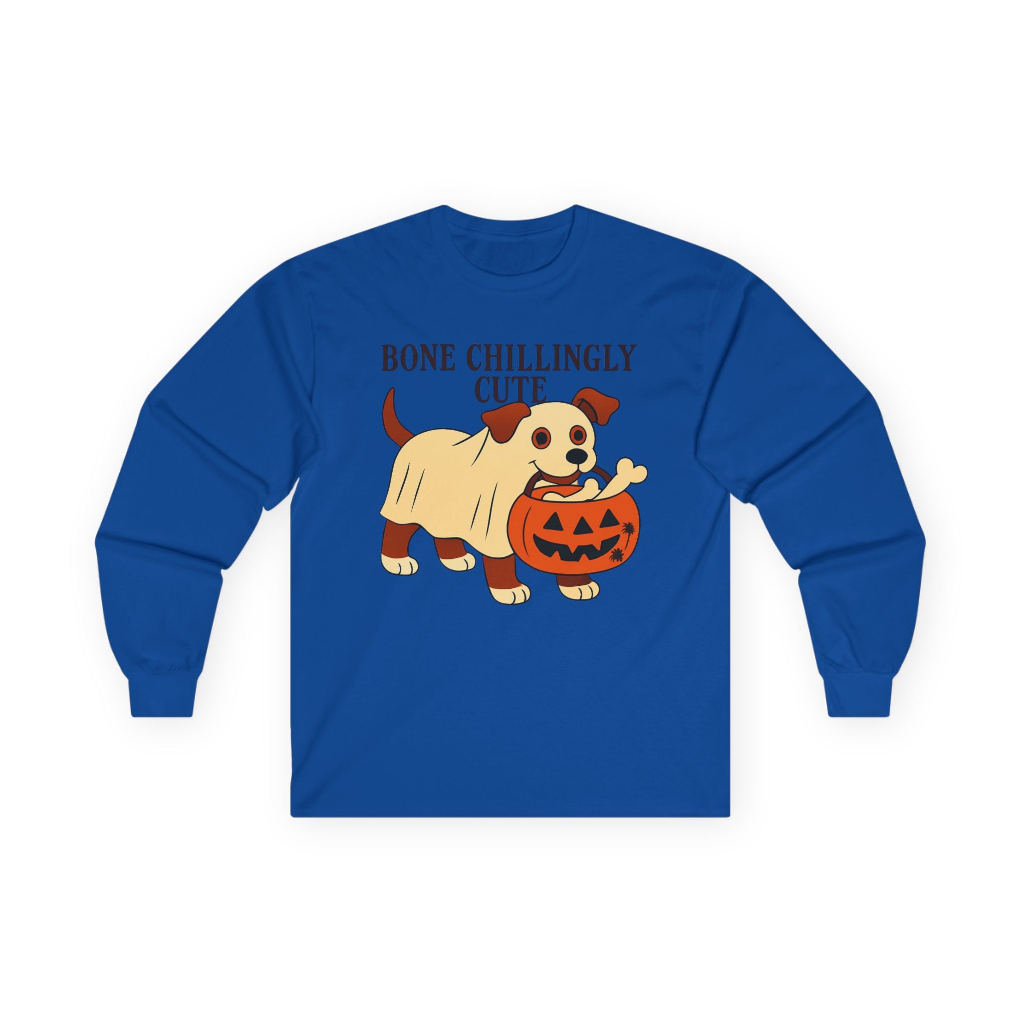 Halloween Dog Costume Tee, Spooky Dog Lover Shirt, Trick-or-Treating Long Sleeve Top, Bone Chilling Cute Unisex Shirt, Halloween Tee, Dog