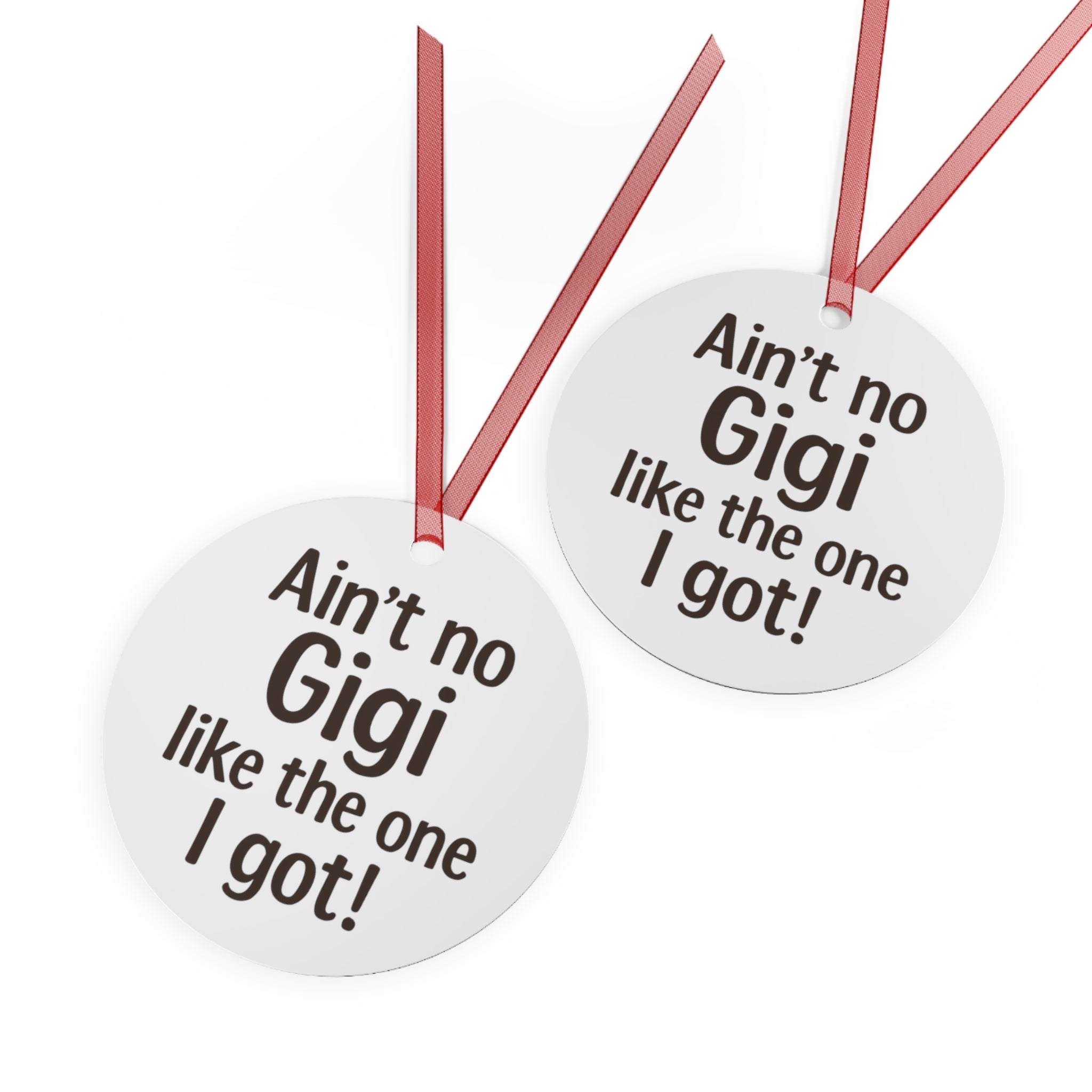 Festive personalized gift.  Metal Ornaments add a name! Nana, Mimi you decide.