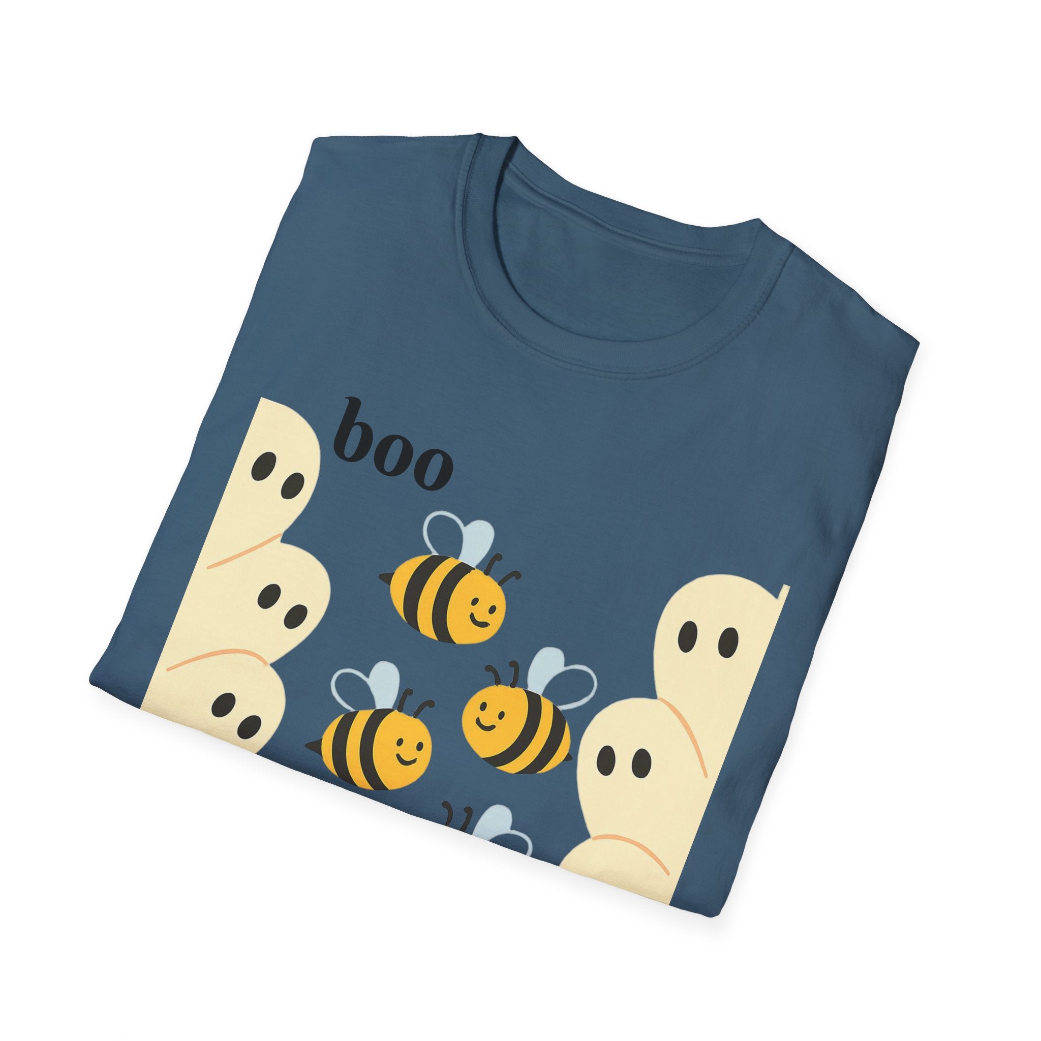 Boo Bees Ghost Halloween Costume Unisex Softstyle T-Shirt - Bee Lovers Gift, Spooky Shirt, Halloween Party, Funny Costume Tee, Cute Ghost