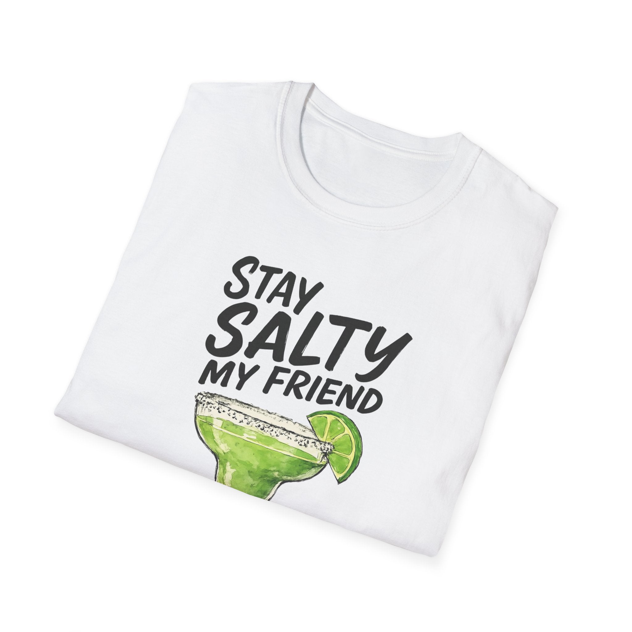 Stay Salty my friend Margarita Cocktail T-shirt, Tequila Drink Party Tee, Unisex Softstyle Top, Funny Graphic Shirt