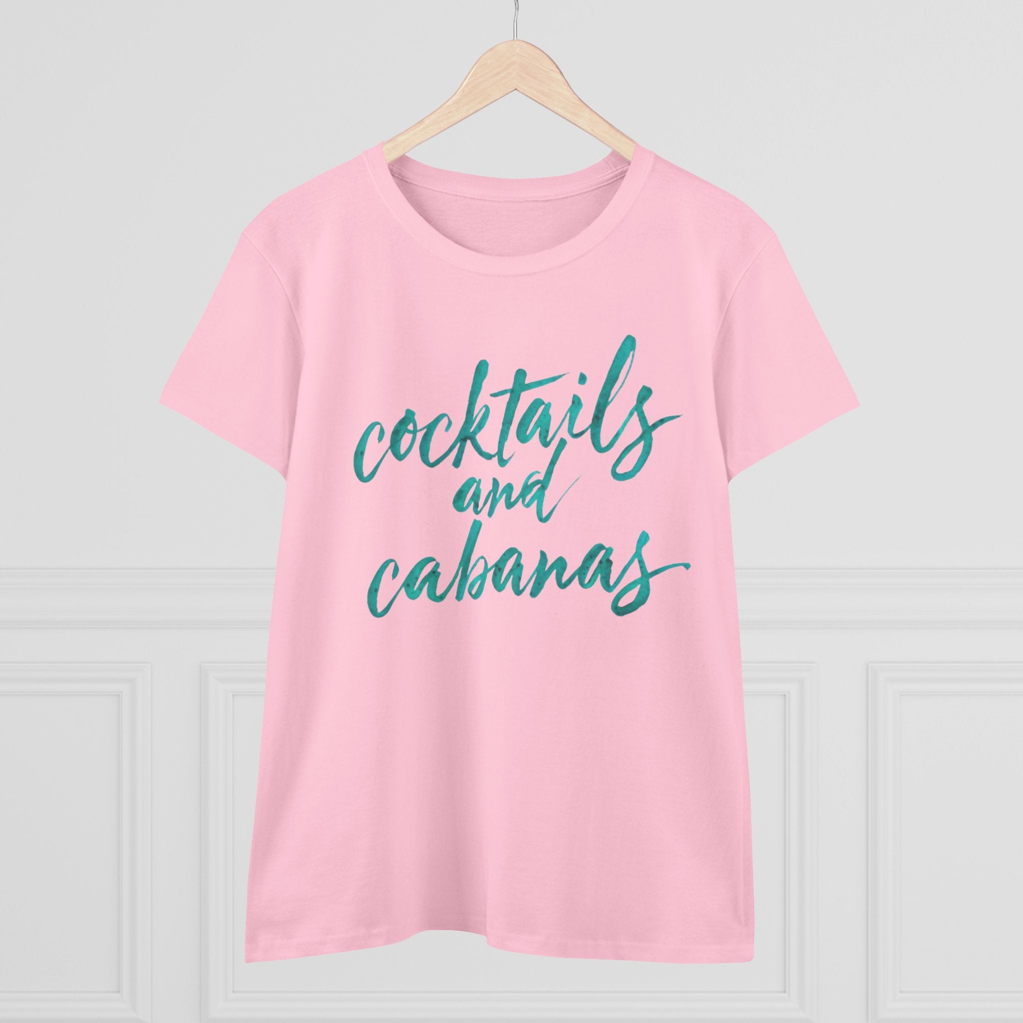 Cocktails and Cabanas Tee - Women&#039;s Midweight Cotton Shirt, Beachwear, Summer Top, Vacation Outfit, Casual Wear, Gift for Her, Pool