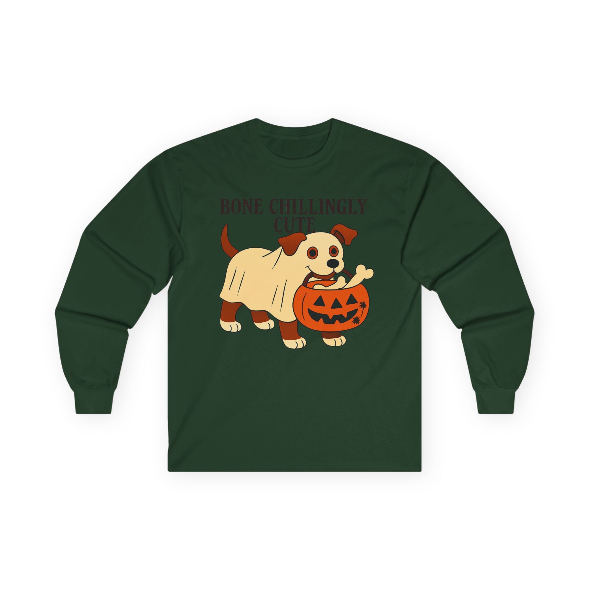 Halloween Dog Costume Tee, Spooky Dog Lover Shirt, Trick-or-Treating Long Sleeve Top, Bone Chilling Cute Unisex Shirt, Halloween Tee, Dog