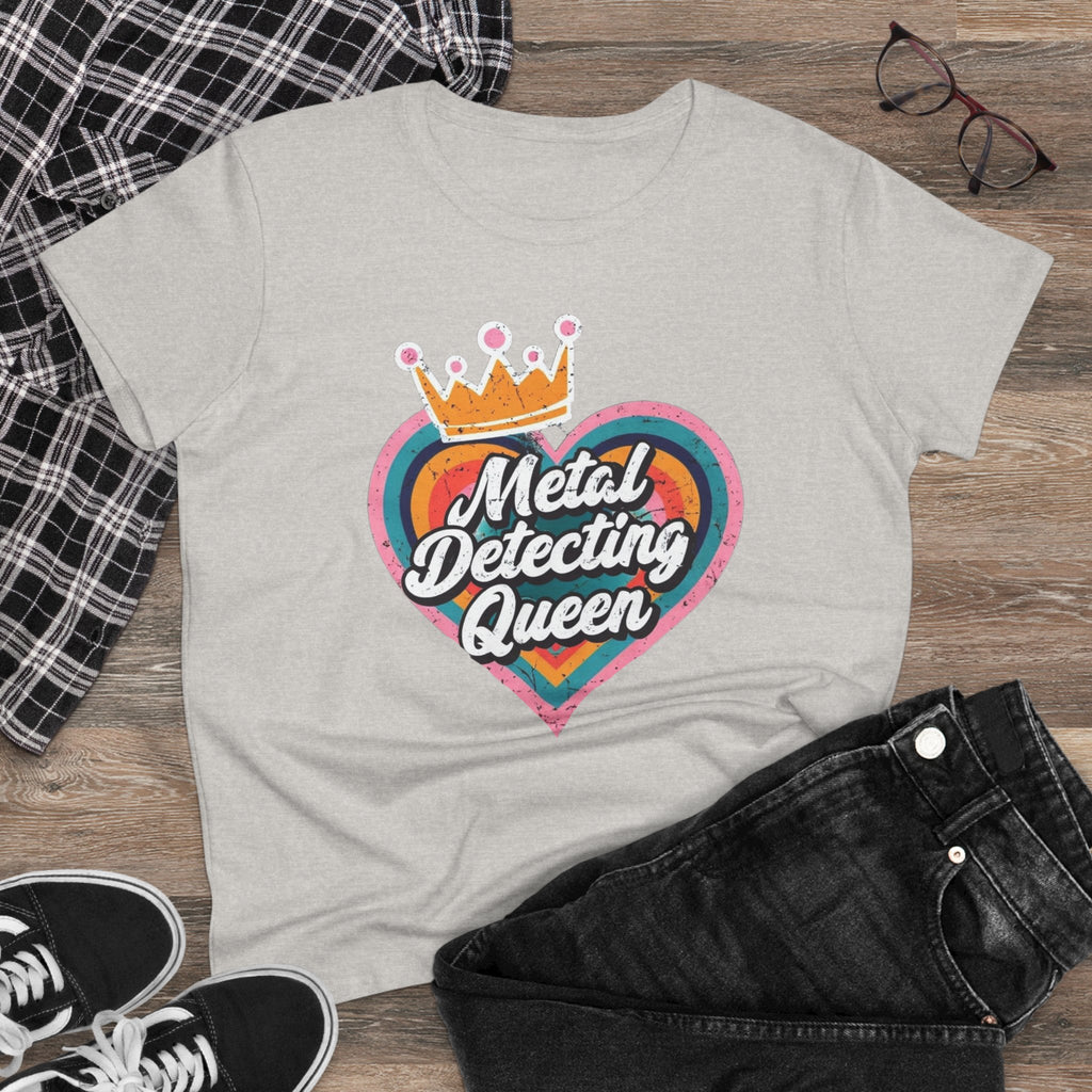 Metal Detecting Queen T-Shirt, Fun Tee for Hobbyists, Gift for Treasure Hunters, Everyday Casual Wear, Perfect for Outdoors