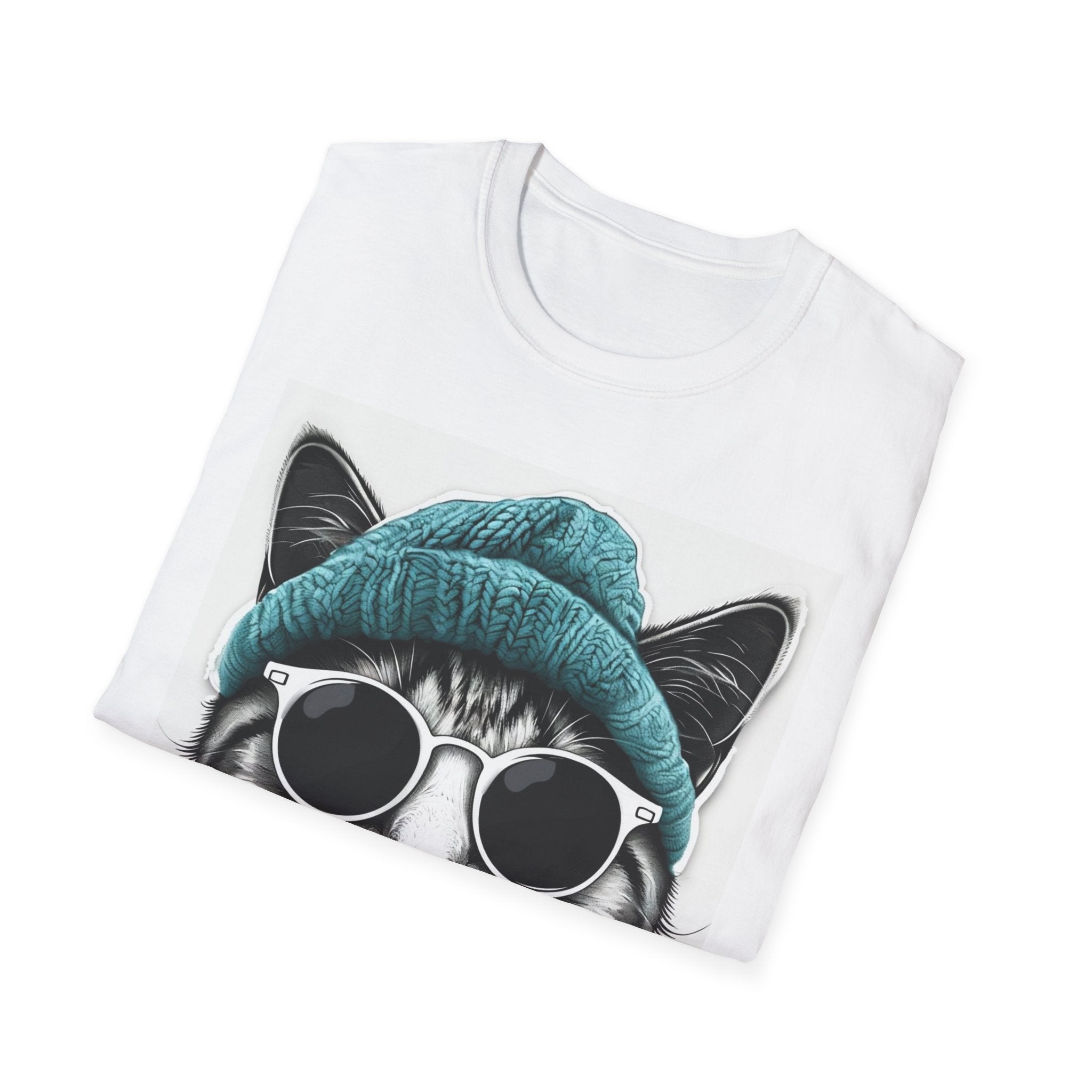 Cool cat with a Knit Cap Cat lovers gift unisex tshirt