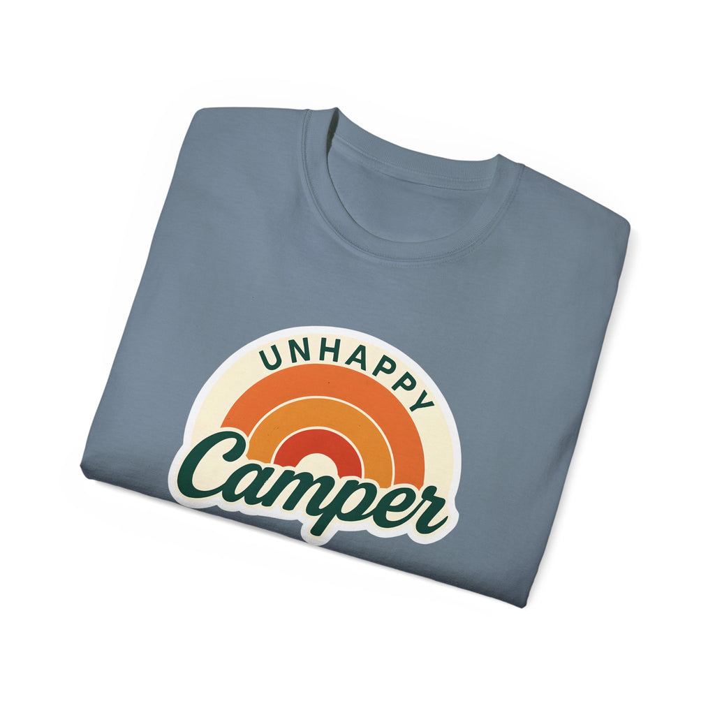 Unisex Tee for Campers: Unhappy Wanderer Adventure Gift Shirt, Hiking Outdoor Camping Apparel, Outdoorsy Nature Lover Top, Wanderlust Tee,
