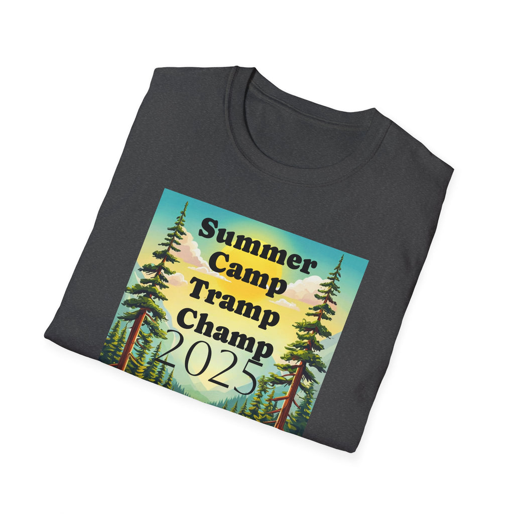 Unisex Summer Camp T-Shirt, Fun Camp Tee, Outdoor Adventure Shirt, Camping Gift, Tramp Champ Apparel, 2025 Summer Tees