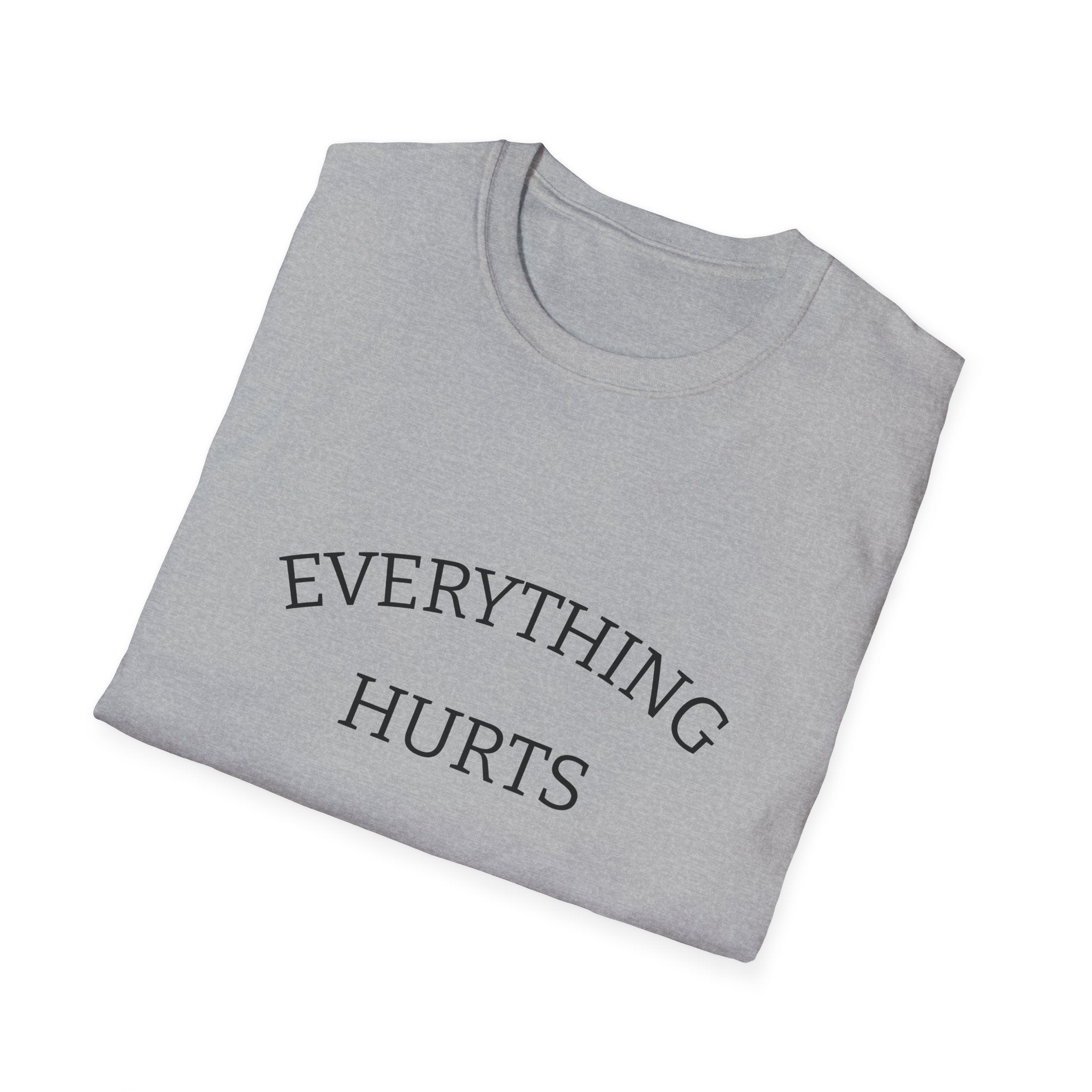 Everything Hurts Funny Workout Fitness gym Unisex Softstyle T-Shirt, Retirement Gift, Getting Old, Fitness Gift aches and pains