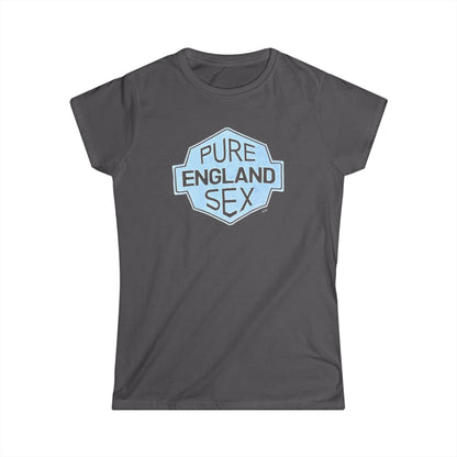Pure England Sex Tee, Casual Women's Shirt, Funny Graphic Top, Gift for Her, Summer Fashion, Trendy Softstyle Tee white lotus