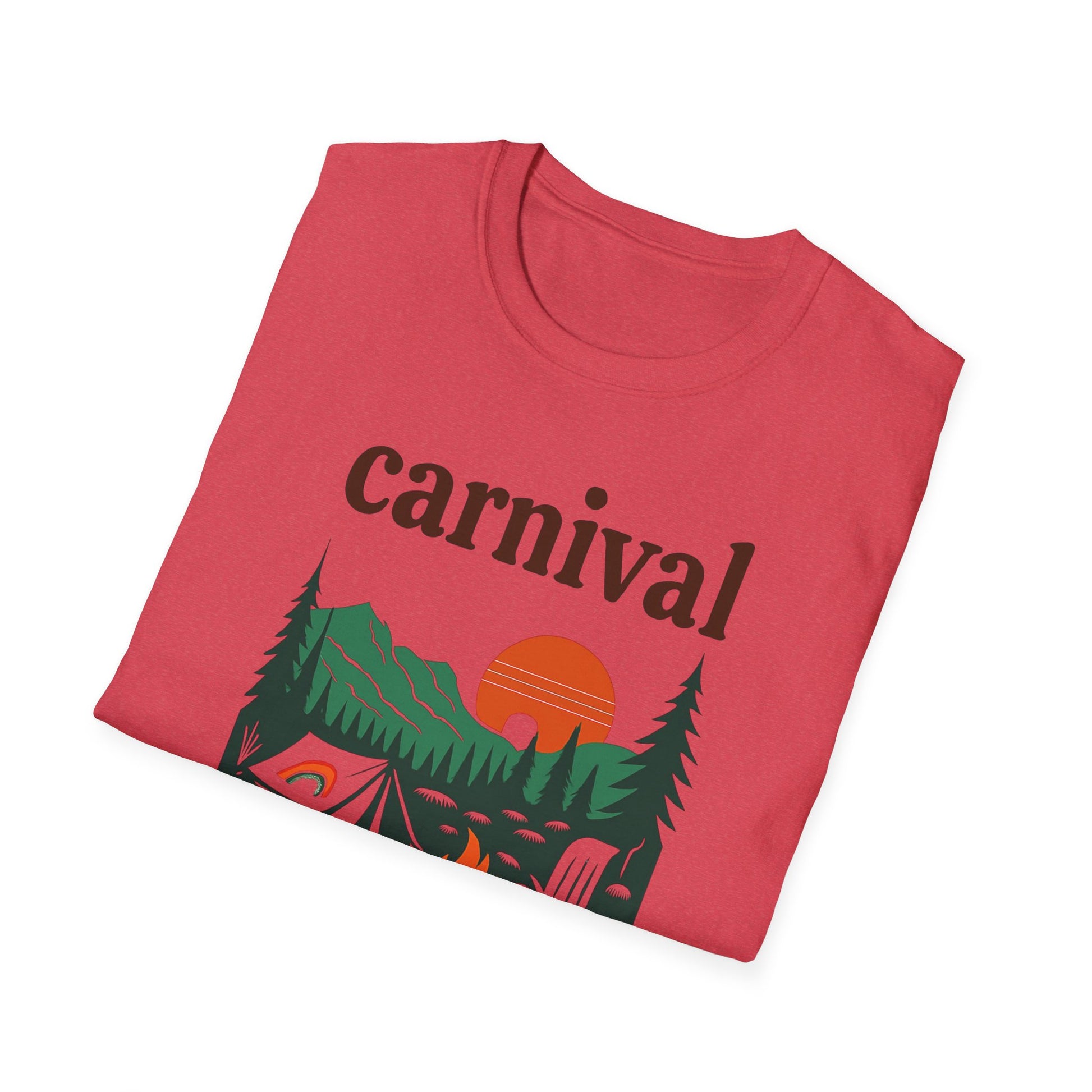 Vintage Camping Graphic T-Shirt, carnival rainbow Unisex Outdoor Tee, Nature Lover Gift, Festival , Retro Hiking Shirt, Carnival 2023 Merch