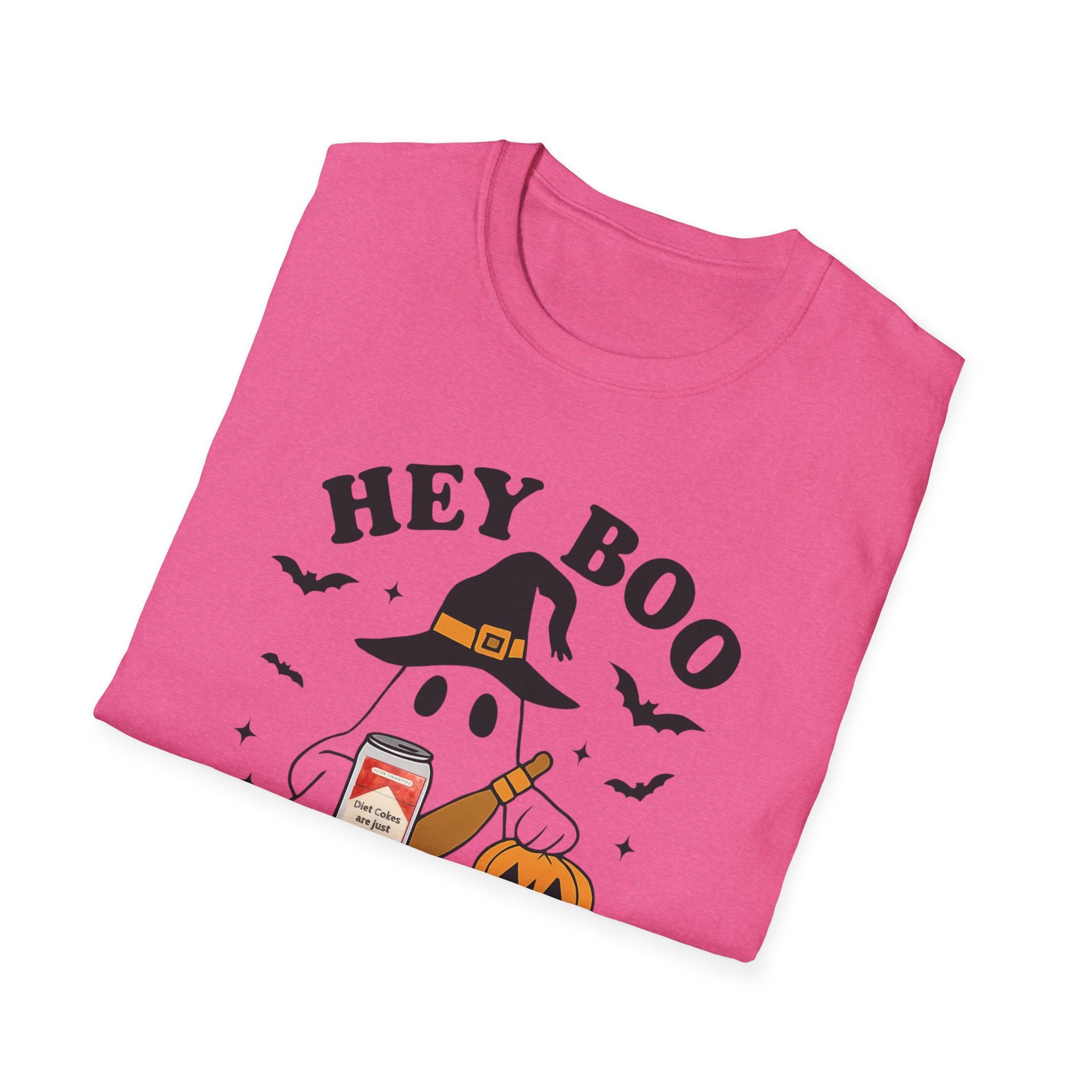 Ghost Diet Cola Softstyle T-Shirt, Halloween Unisex Tee, Fridge Cigarettes Boo Shirt, Spooky Ghost Costume Top, Funny Halloween Graphic Tee