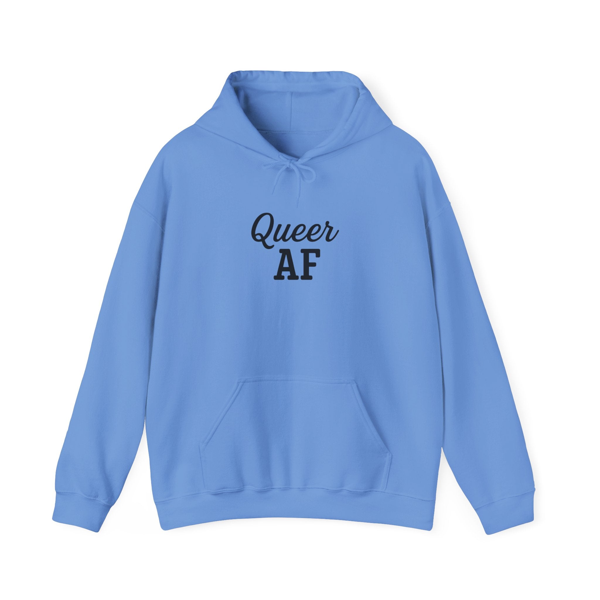 Queer AF Gay Pride Hoodie, Anti Trump Social Justice Sweatshirt, LGBTQ Gifts, Unisex Hooded Jumper