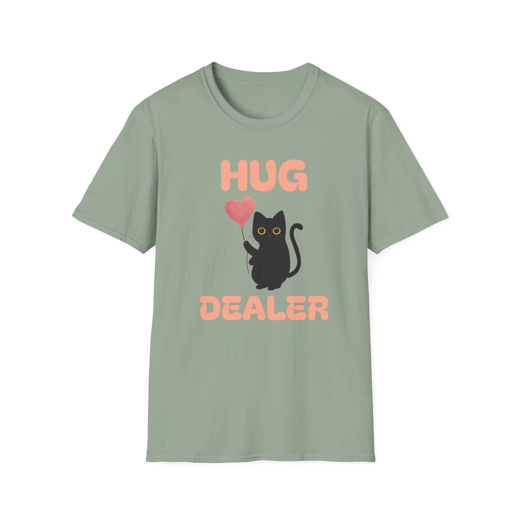 Hug Dealer fun cat Unisex Softstyle T-Shirt, Funny Cat Lover Gift, Cute Tee, Cat Mom Shirt, Trendy Graphic Tee Christmas gift sarcasm