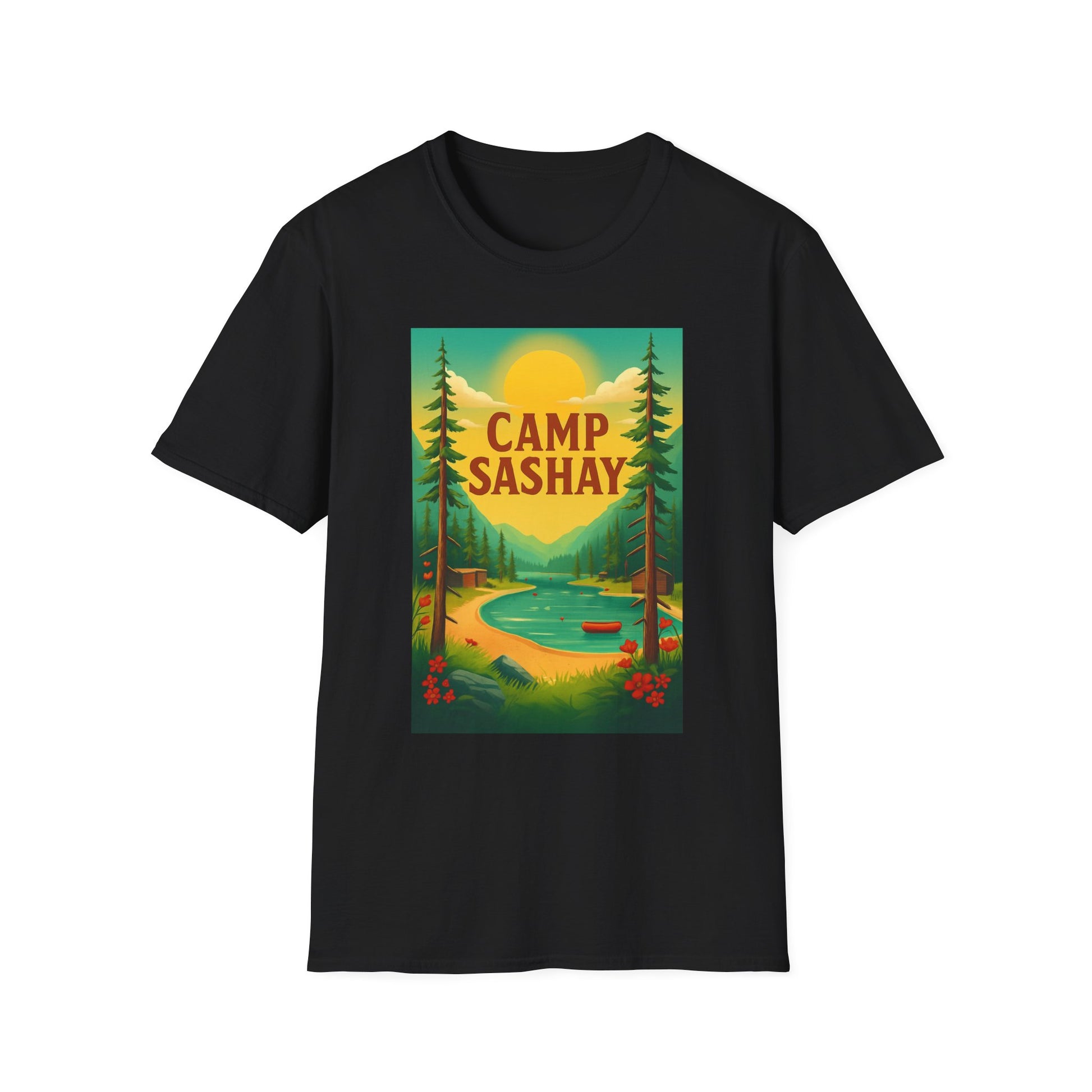 Camp Sashay carnival Unisex Softstyle T-Shirt, Vintage Camping Tee, Outdoor Adventure Shirt, Summer Vibes T-Shirt, Gift for Nature Lovers