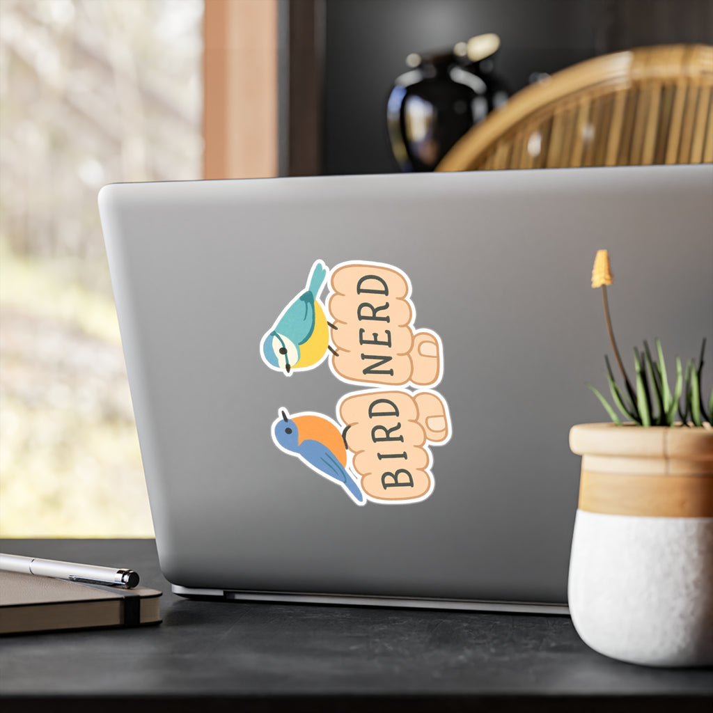 Bird Nerd Vinyl Decals for Enthusiasts, Stickers Gift for Bird Lovers, Fun Wall Art, Gift for Nature Lovers, Customizable Outdoor Decor