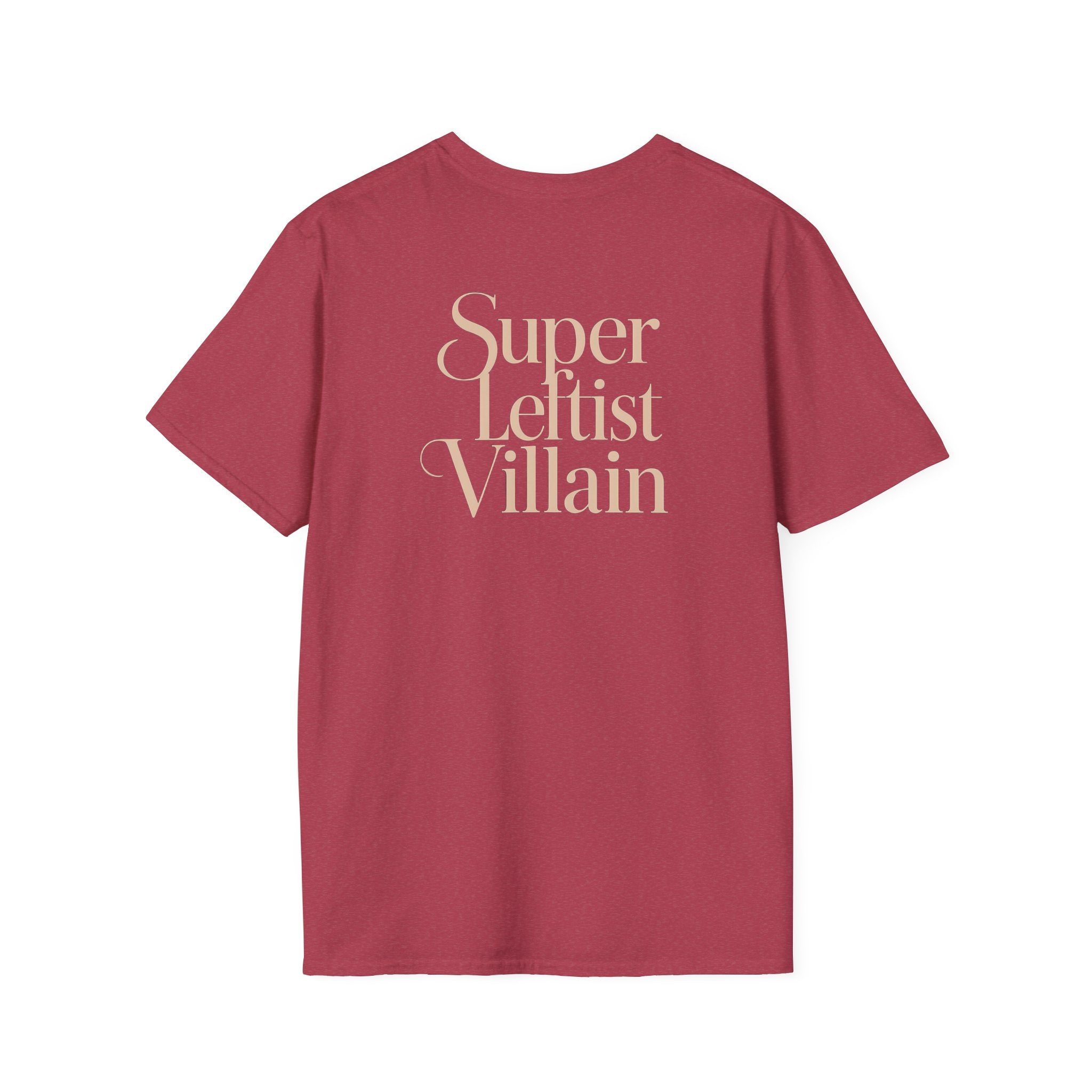Super Leftist Villain Softstyle T-Shirt, Anti Trump Activist Shirt, Political Streetwear, Leftist Peace Love Tee, Social Justice Gift
