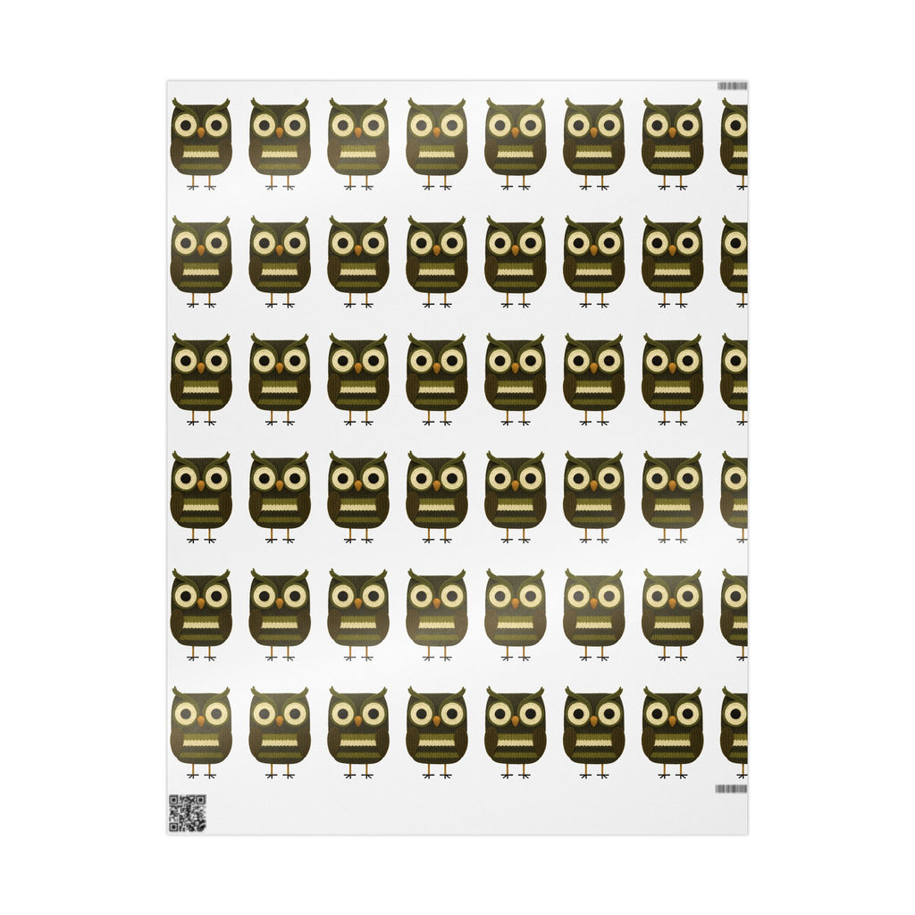 Wrapping Paper Roll - crocheted Owl Pattern Gift Wrap for Nature Lovers