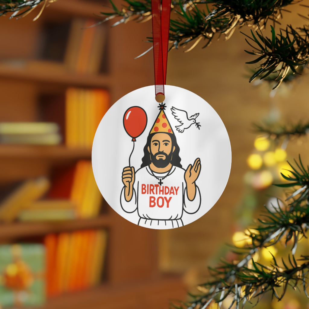 Jesus 'Birthday Boy' Metal Ornament – Religious Christmas & Birthday Keepsake
