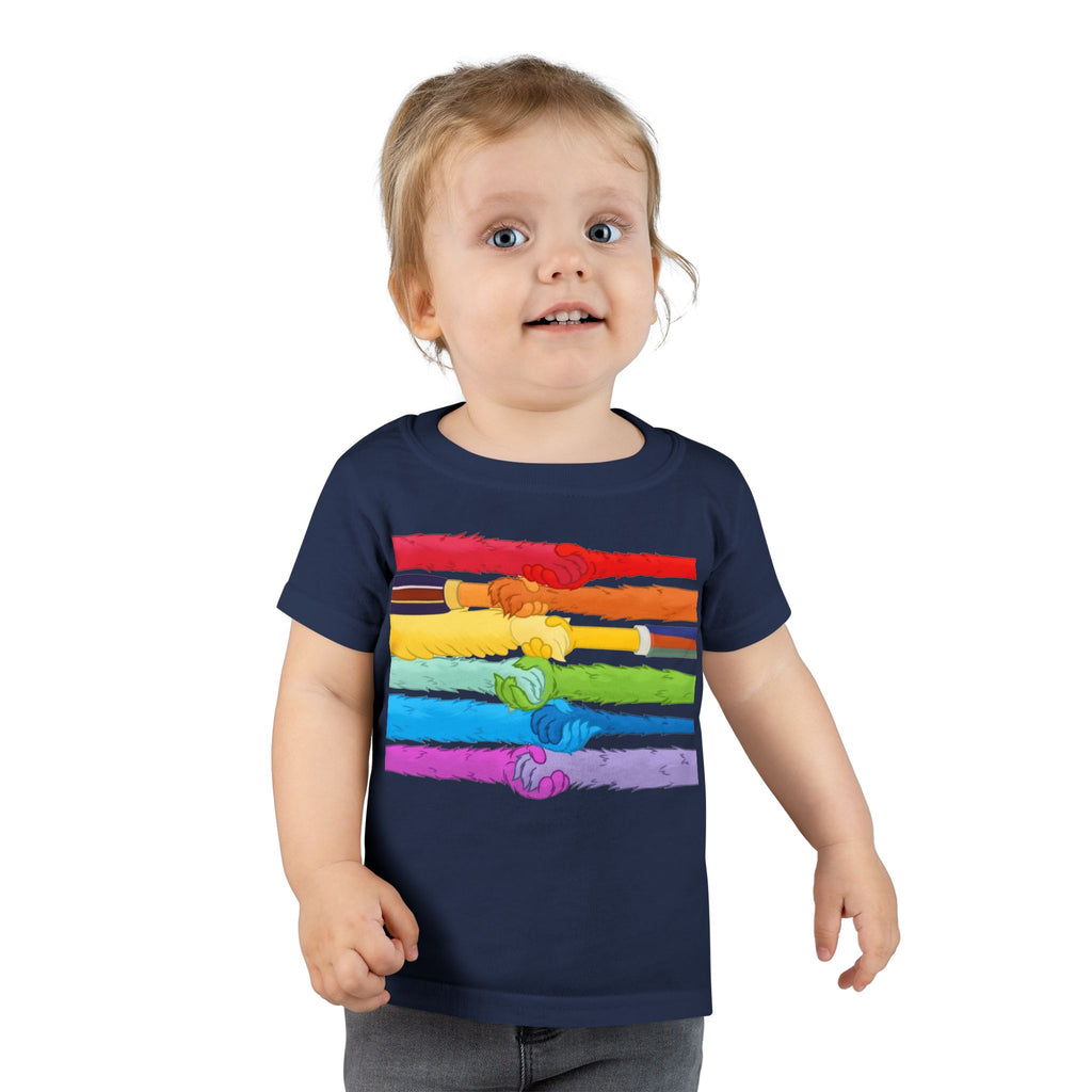Rainbow Unity Toddler T-Shirt, Pride Tee, Kids Equality Shirt, Colorful Love Top, LGBTQ+ Support Apparel, Cute Gift for Toddlers