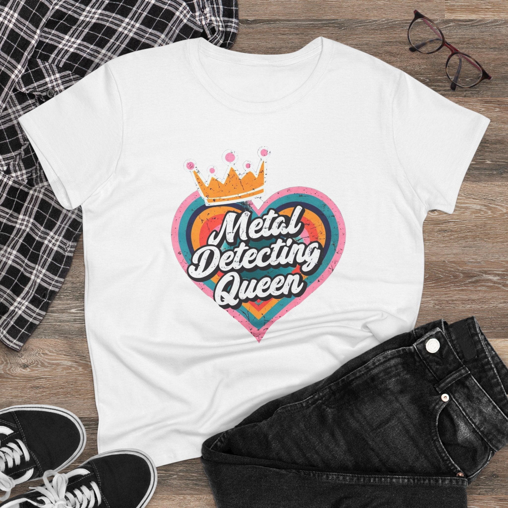 Metal Detecting Queen T-Shirt, Fun Tee for Hobbyists, Gift for Treasure Hunters, Everyday Casual Wear, Perfect for Outdoors