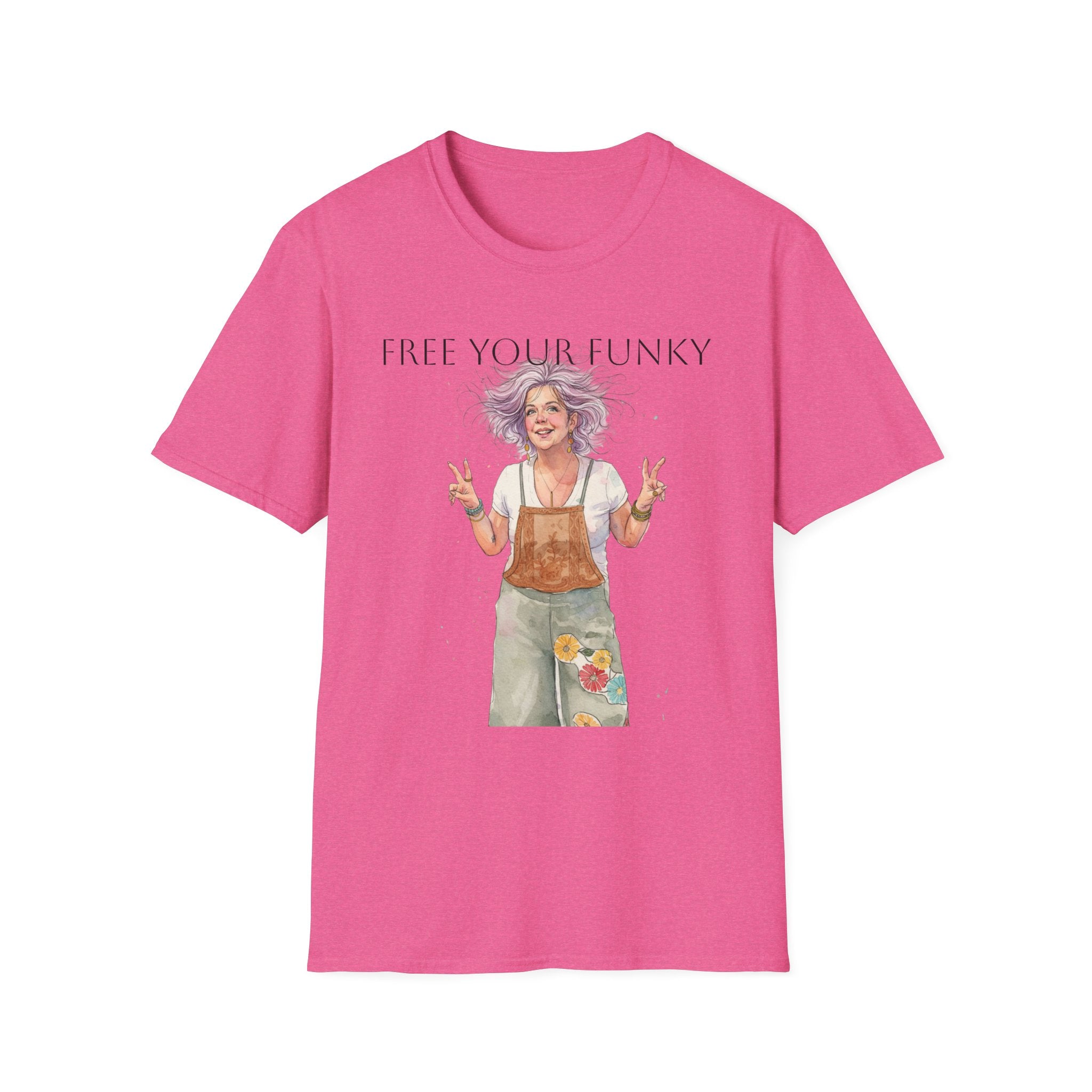 T-Shirt — “Free Your Funky” Peace-Sign Boho Woman Graphic Tee