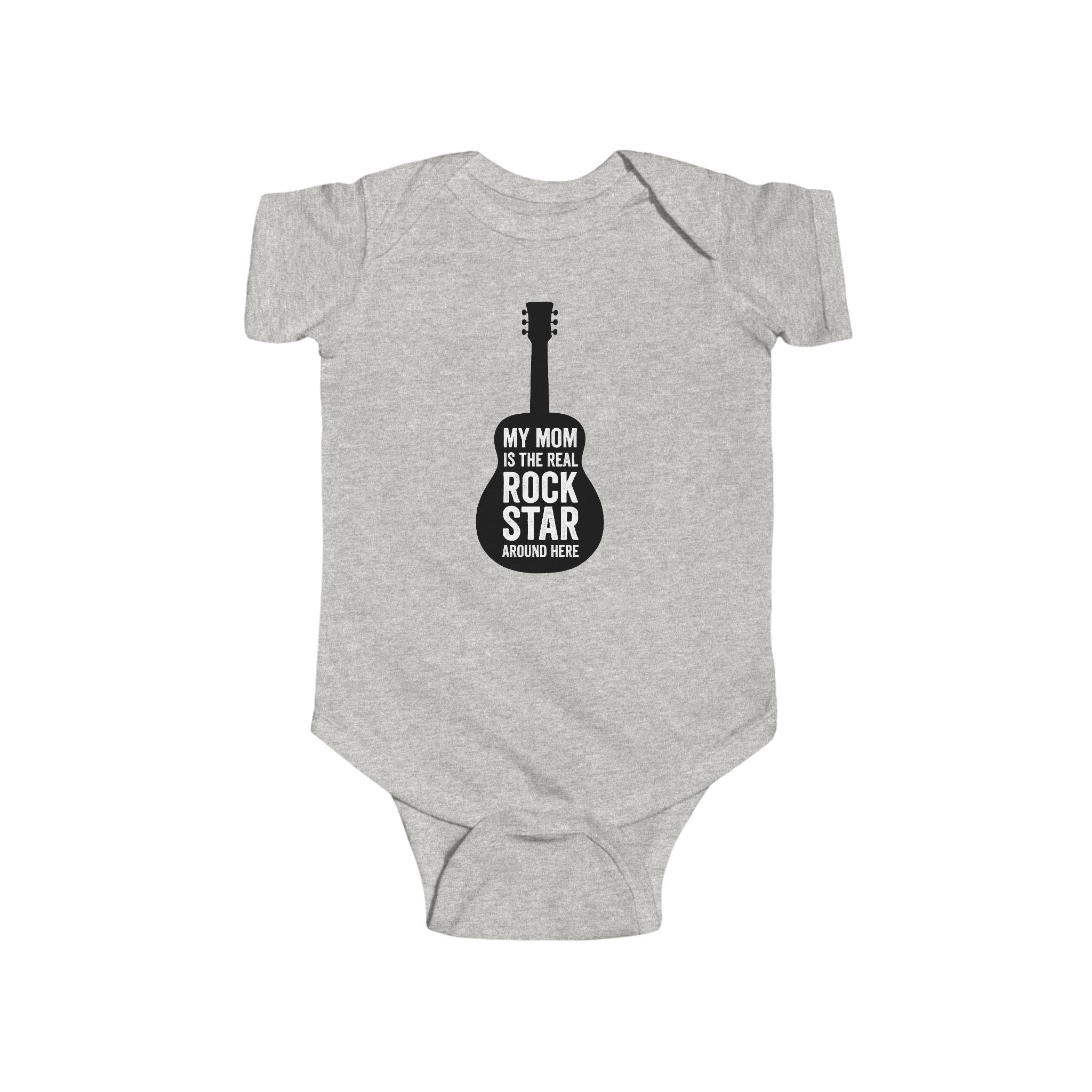 Infant Bodysuit, My Mom is the Real Rockstar, Baby Clothes, Onesie, Newborn Outfit, Baby Shower Gift