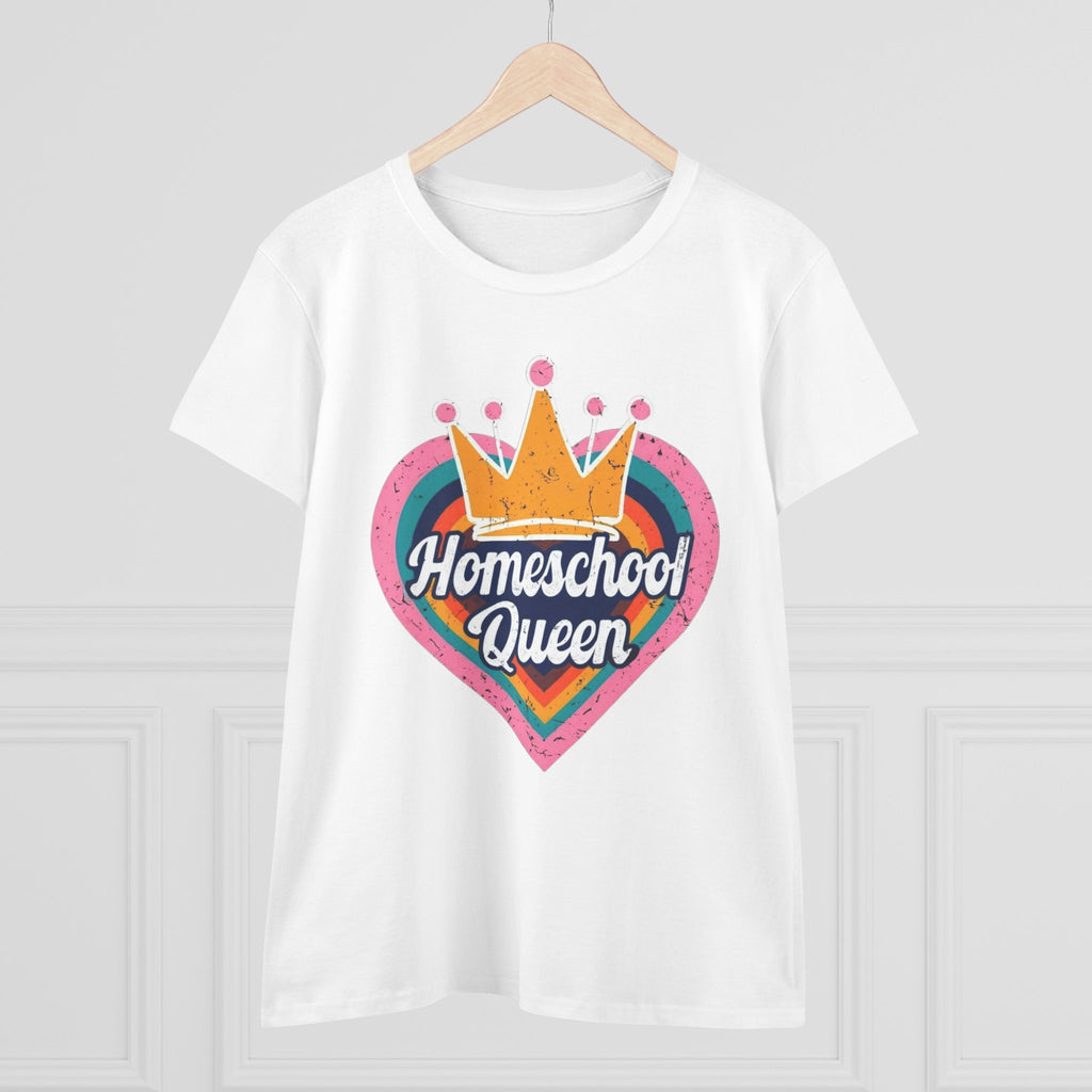 Homeschool Queen Cotton Tee, Cute Tee for Moms, Colloquial Gift for Homeschoolers, Fun Educational Apparel, Perfect for Back to School