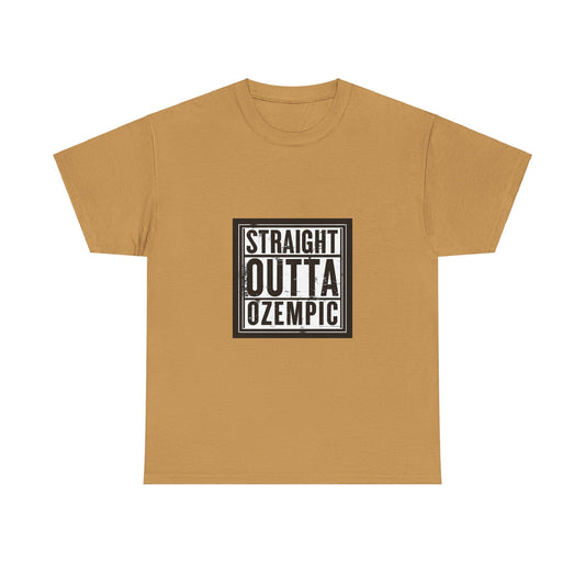 Unisex Tee, Funny Straight Outta Ozempic Design, Sarcastic Graphic Tee, Humor T-Shirt, Health Gift, Medication Joke Shirt