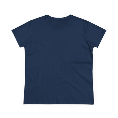 Artistic Goldfish Graphic Women's Midweight Cotton Tee koi On back of tee