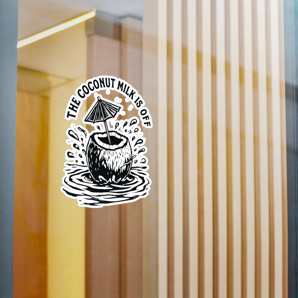 Coconut Milk Vinyl Decals - Fun Tropical Decor for Laptops & Water Bottles, Aesthetic Stickers for Home, Beach Lover Gift, Summer Vibes