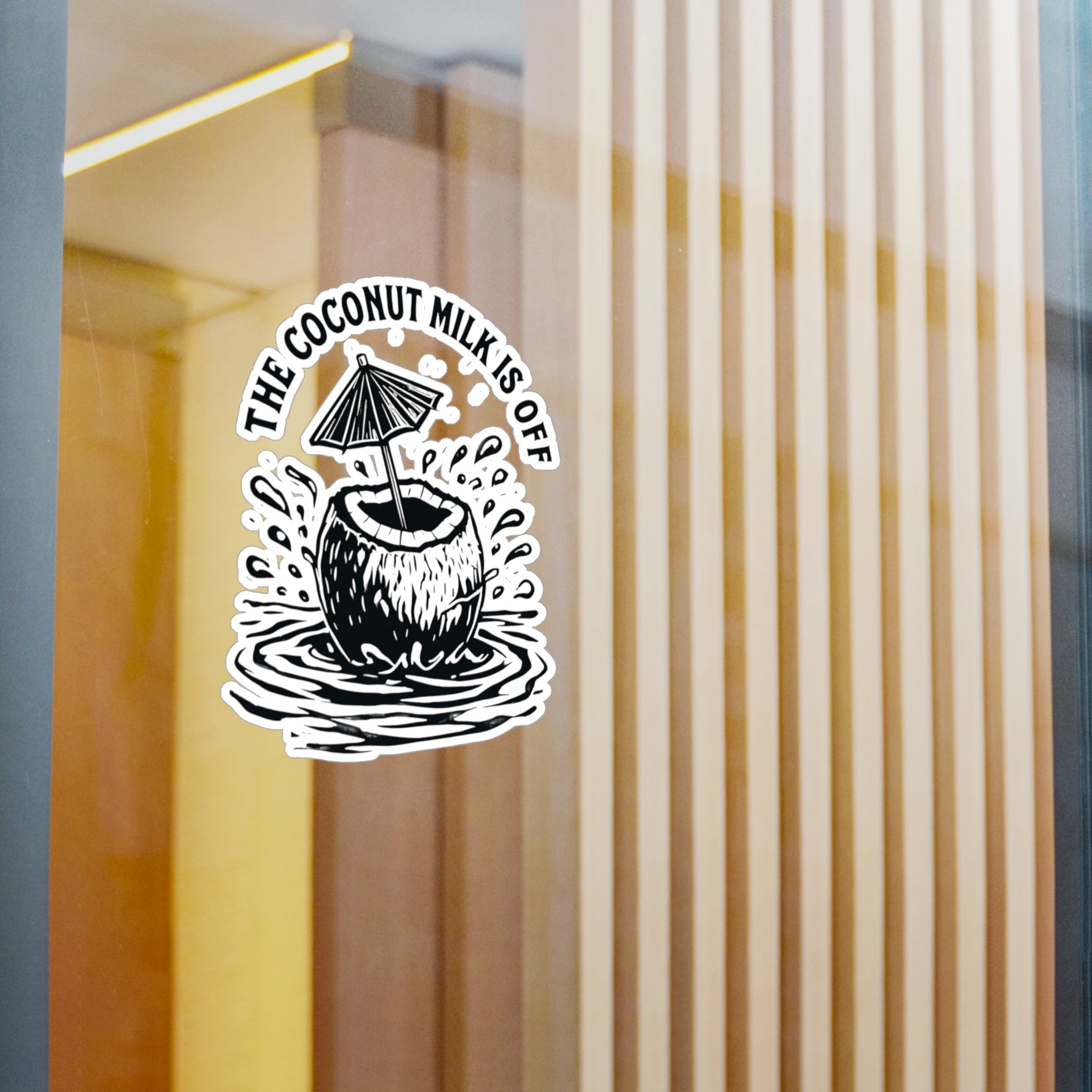 Coconut Milk Vinyl Decals - Fun Tropical Decor for Laptops & Water Bottles, Aesthetic Stickers for Home, Beach Lover Gift, Summer Vibes