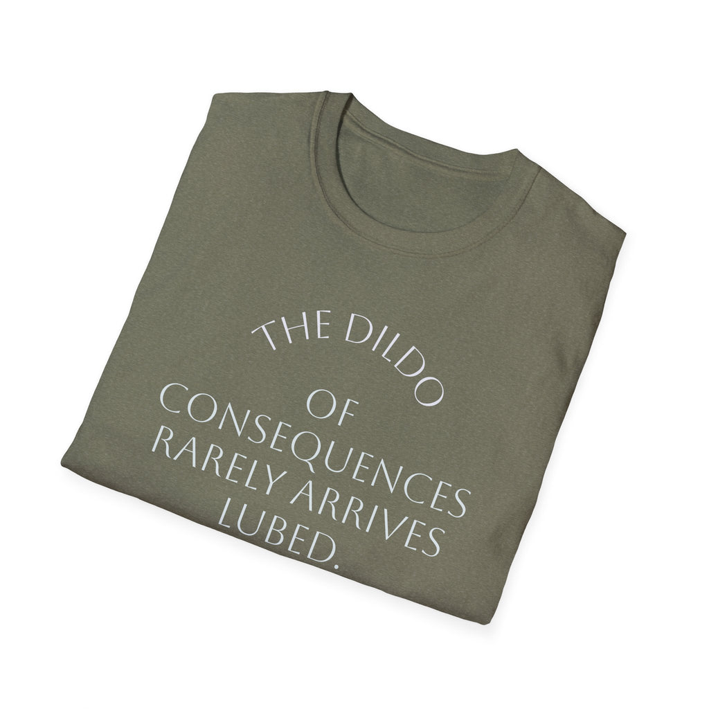 Bad Karma Unisex Softstyle T-Shirt, Humorous Dildo of Consequences Tee, Sarcastic Graphic Shirt, Novelty Gift Apparel, Unisex Tshirt