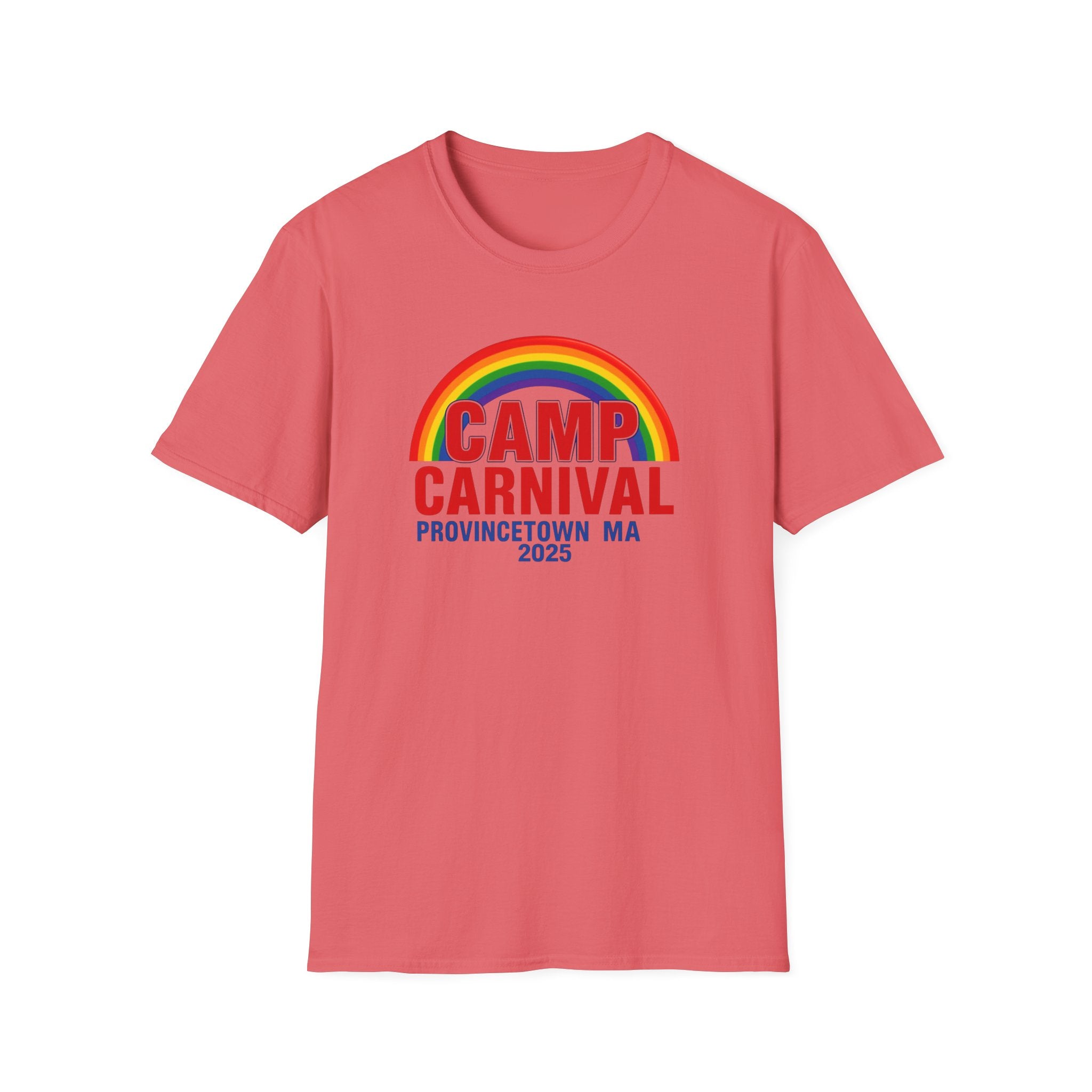 Rainbow Camp Carnival Ptown Unisex T-Shirt, LGBTQ+ Pride Apparel, Summer Festival Top, Gift for Camp Lovers, 2025 Event Shirt