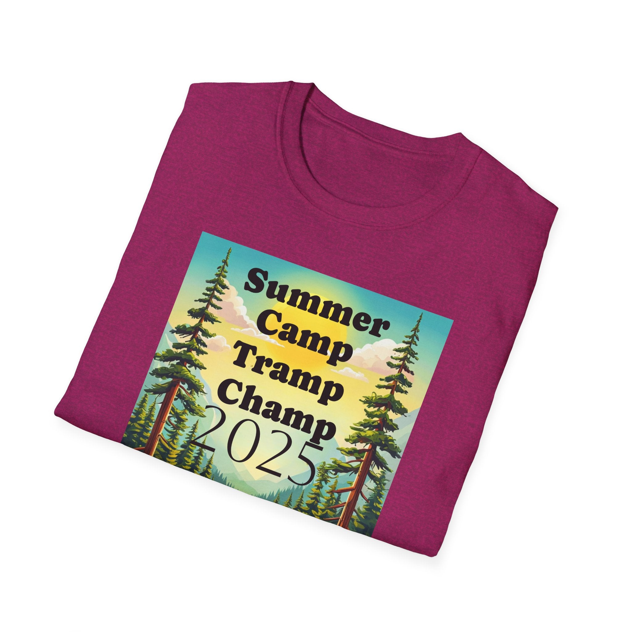Unisex Summer Camp T-Shirt, Fun Camp Tee, Outdoor Adventure Shirt, Camping Gift, Tramp Champ Apparel, 2025 Summer Tees